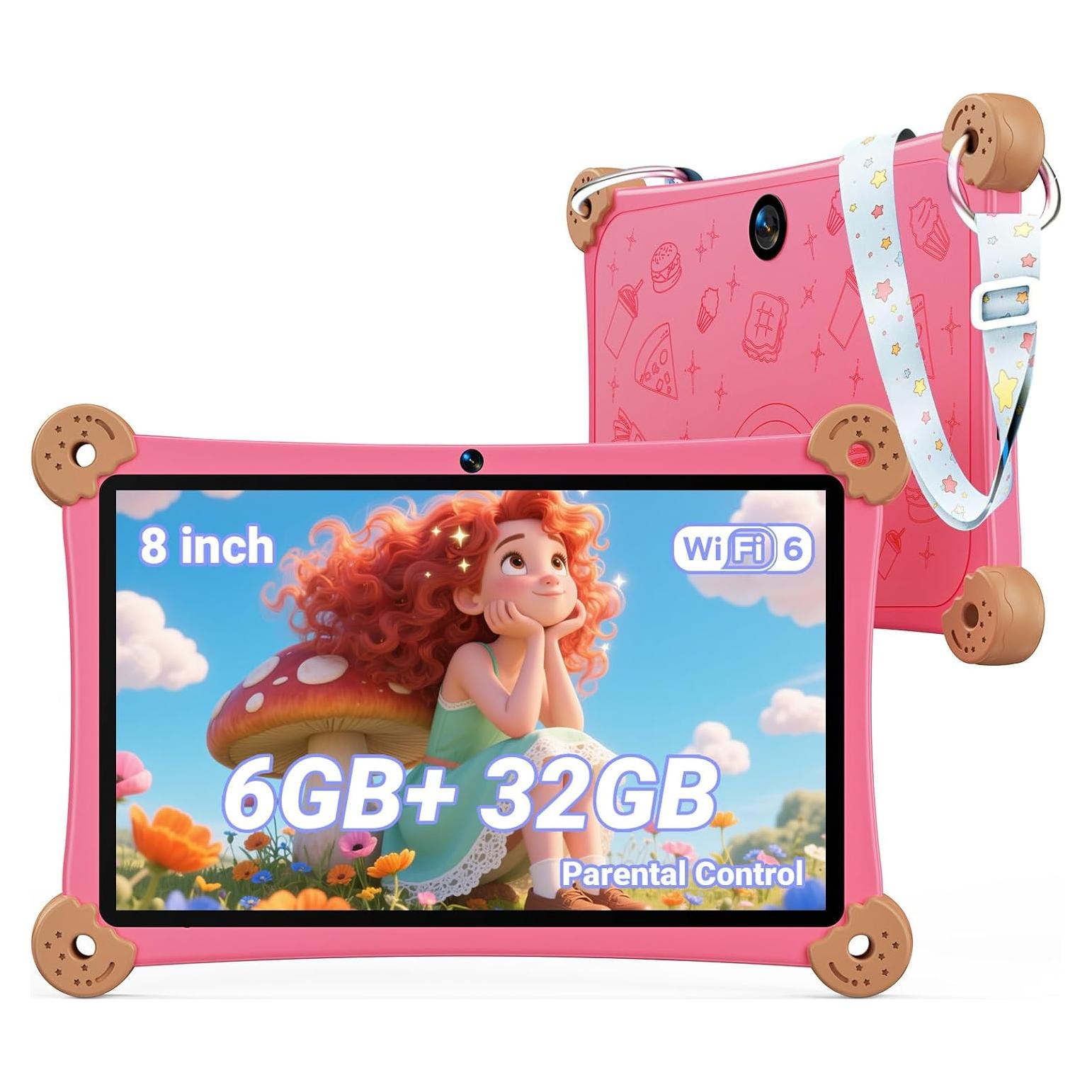 Tableta Android para Niños Topsand 8" Rosa 6GB 32GB WiFi 6