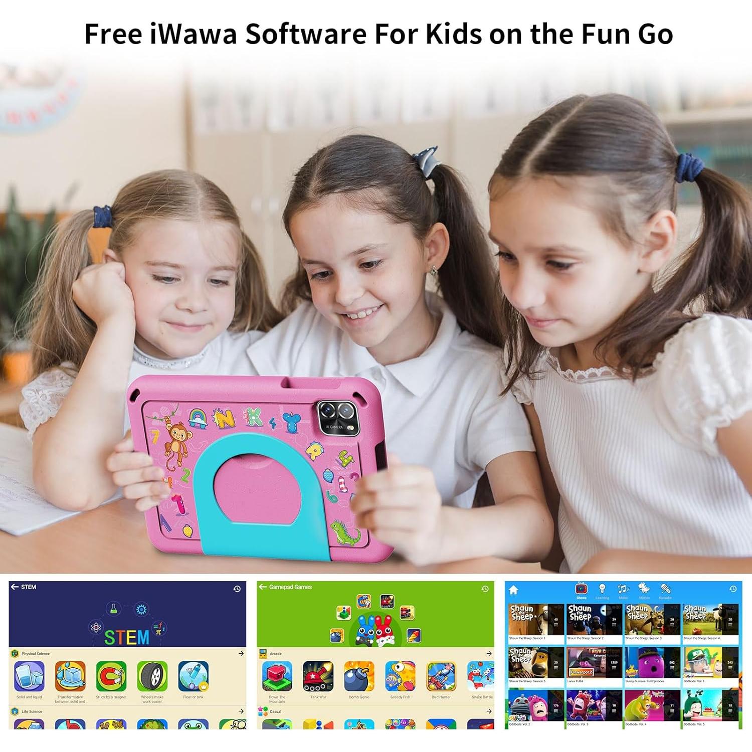 Tablet PRITOM TAB7 PRO Rosa 7" 64GB 3GB RAM Android 14 Niños