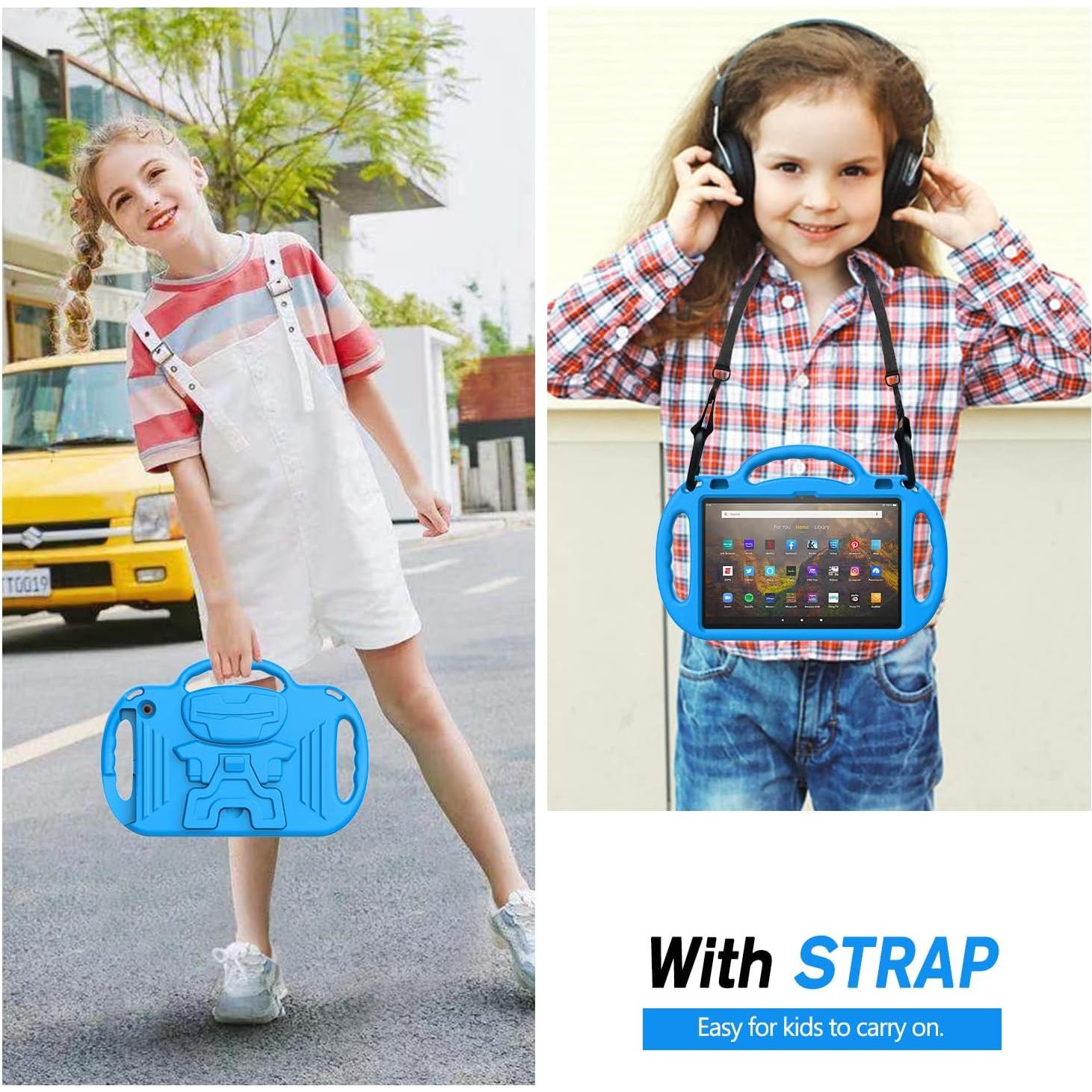 Funda AVAWO para Niños Fire HD 10/10 Plus 2023/2021 Azul