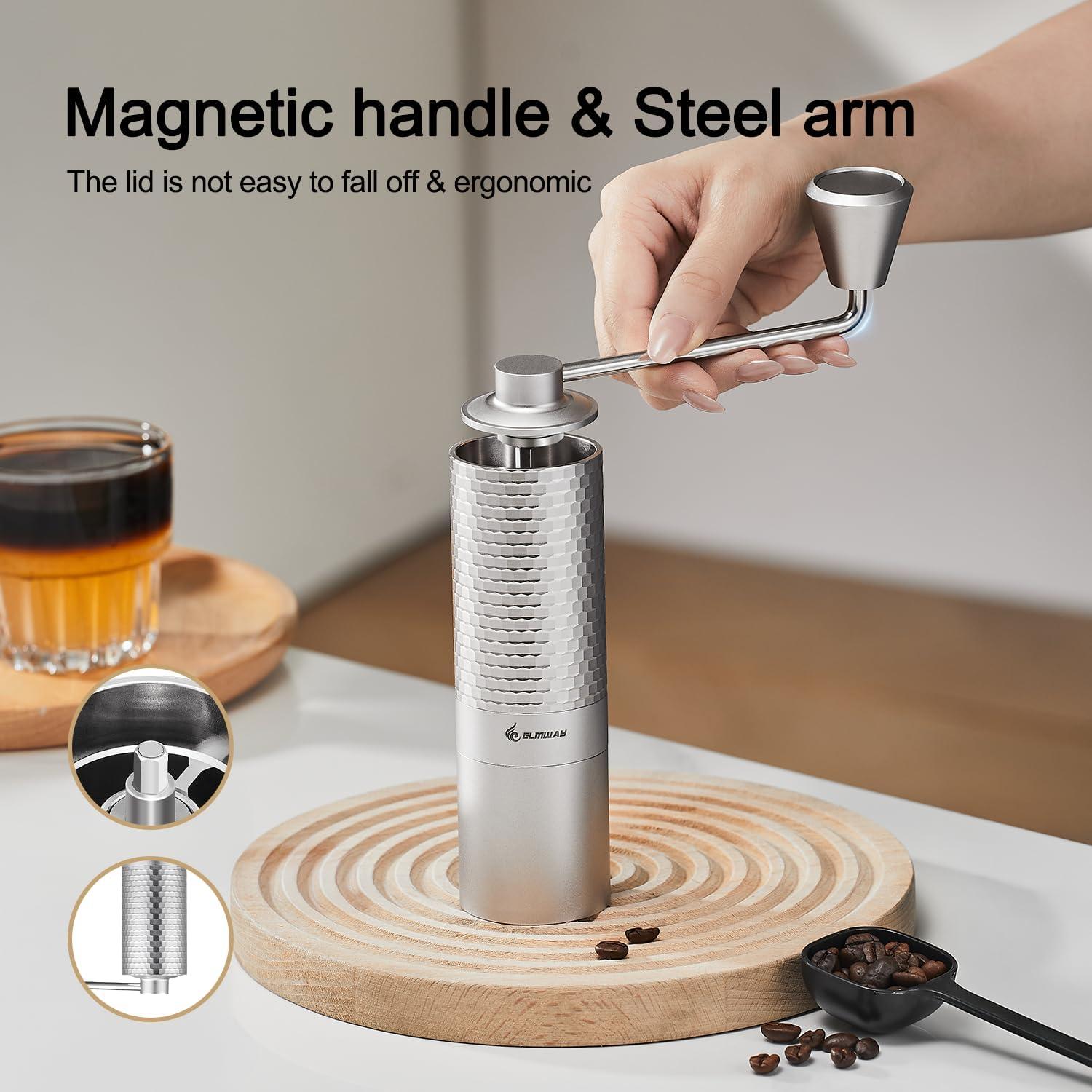 Molino de Café Manual ELMWAY Acero Inoxidable 25g Portátil