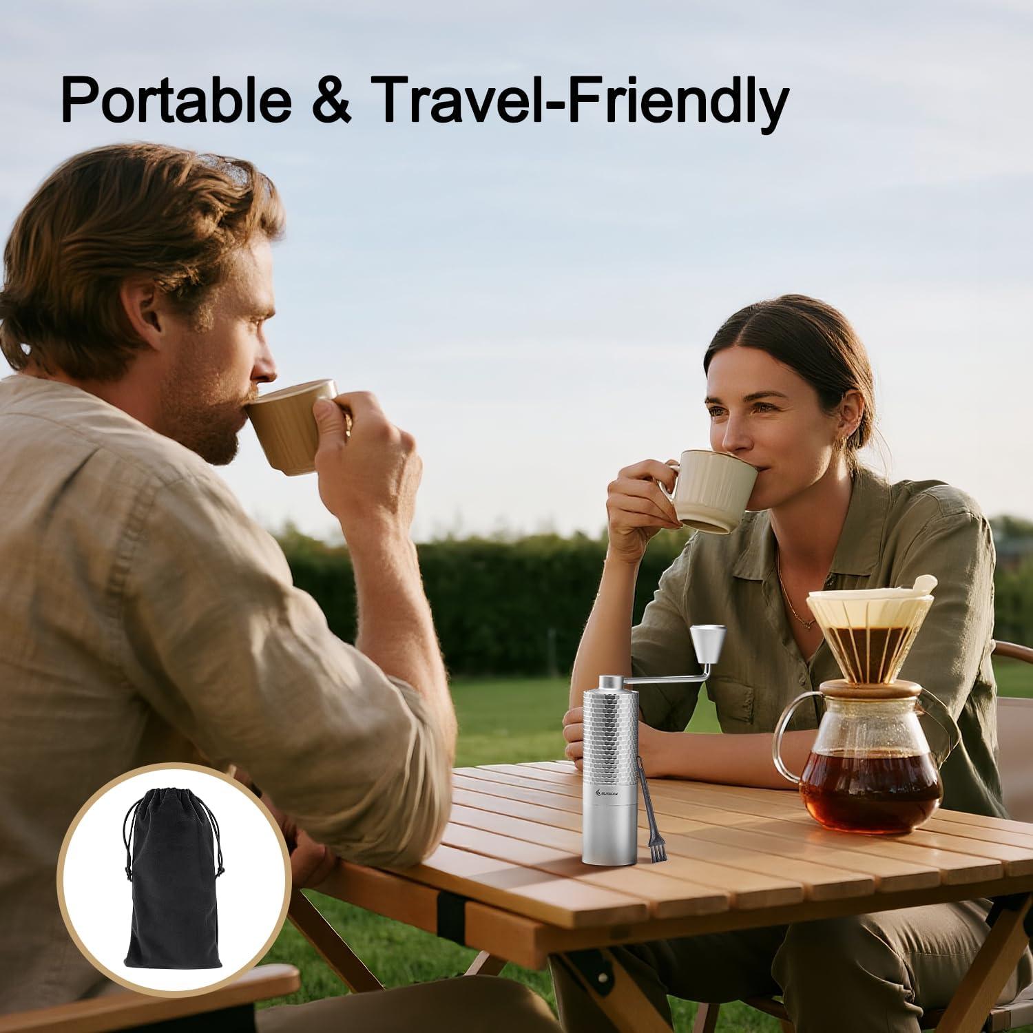 Molino de Café Manual ELMWAY Acero Inoxidable 25g Portátil