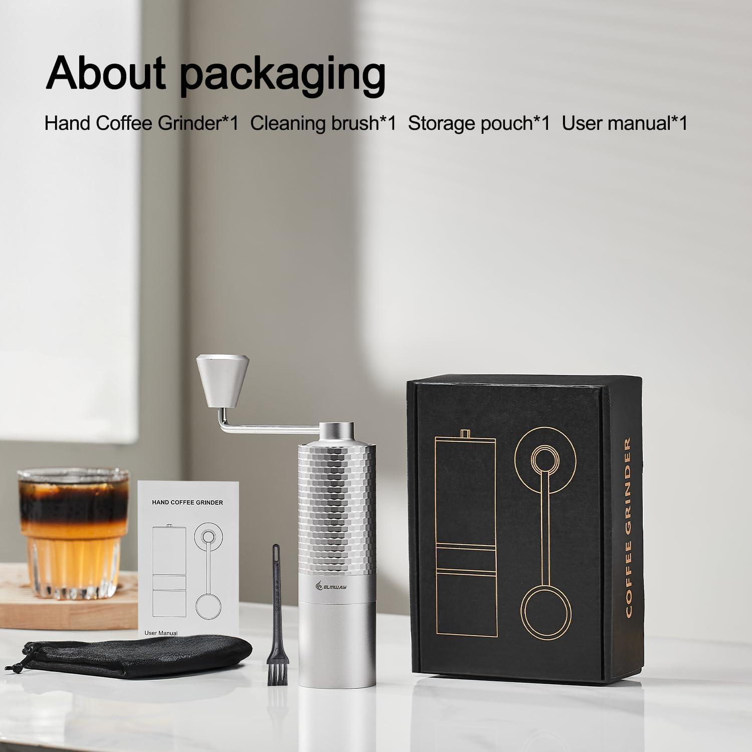Molino de Café Manual ELMWAY Acero Inoxidable 25g Portátil