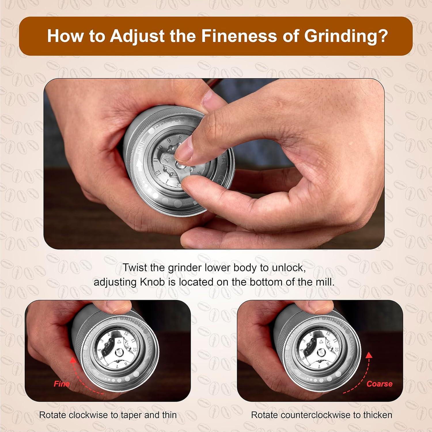 Molinillo de Café Manual NewlukPro M6 Aluminio 0.57kg