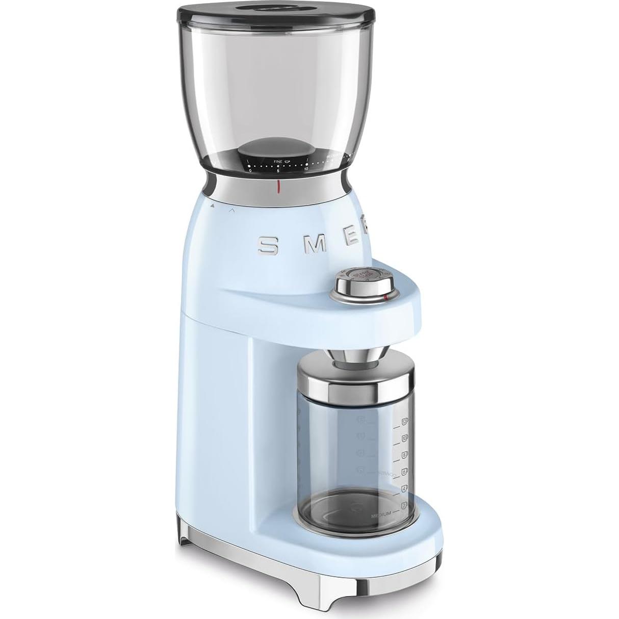 Molinillo de Café SMEG CGF11 Retro Azul Pastel 30 Configuraciones