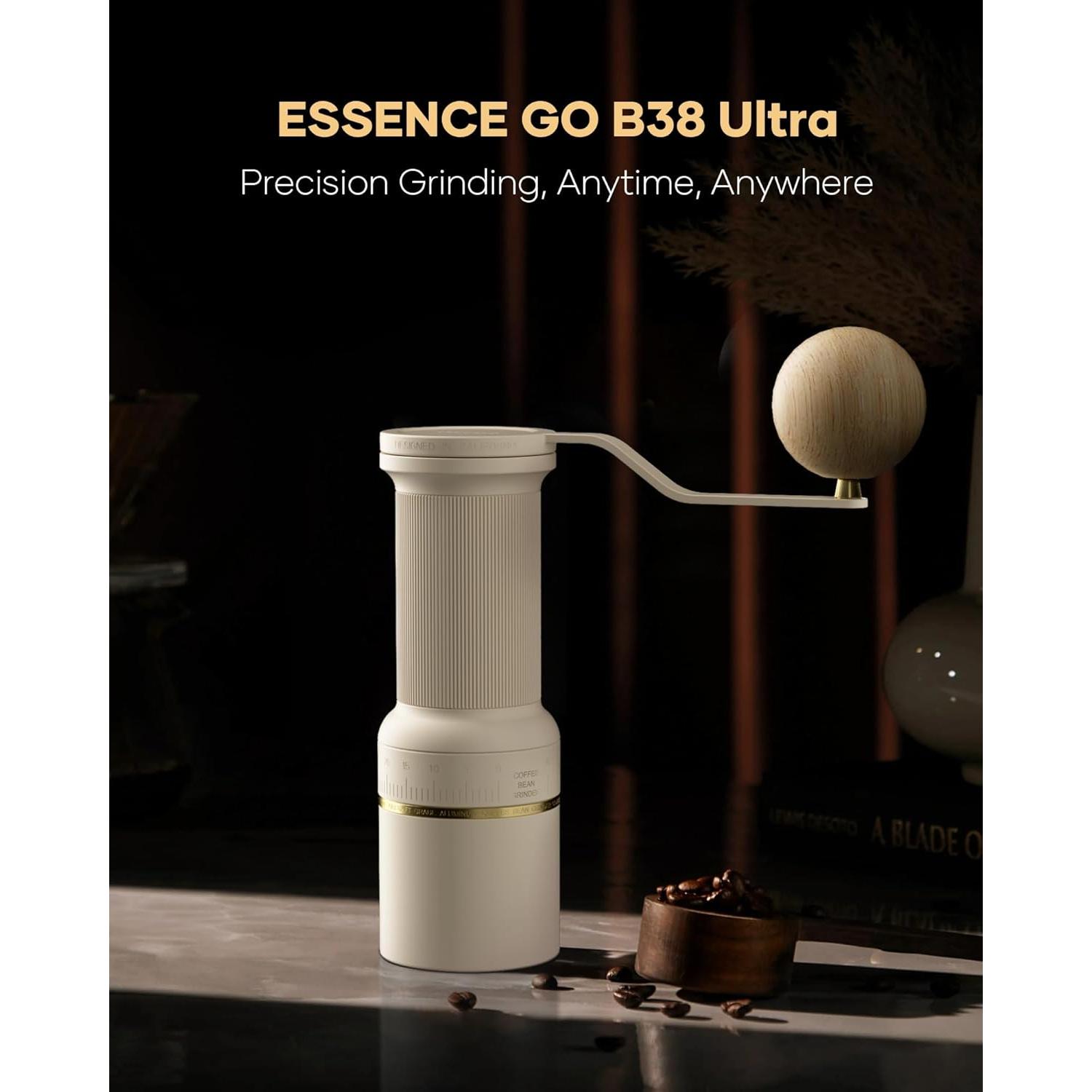 Molinillo de Café Manual Cocinare B38 Ultra - 30g, Blanco Vintage