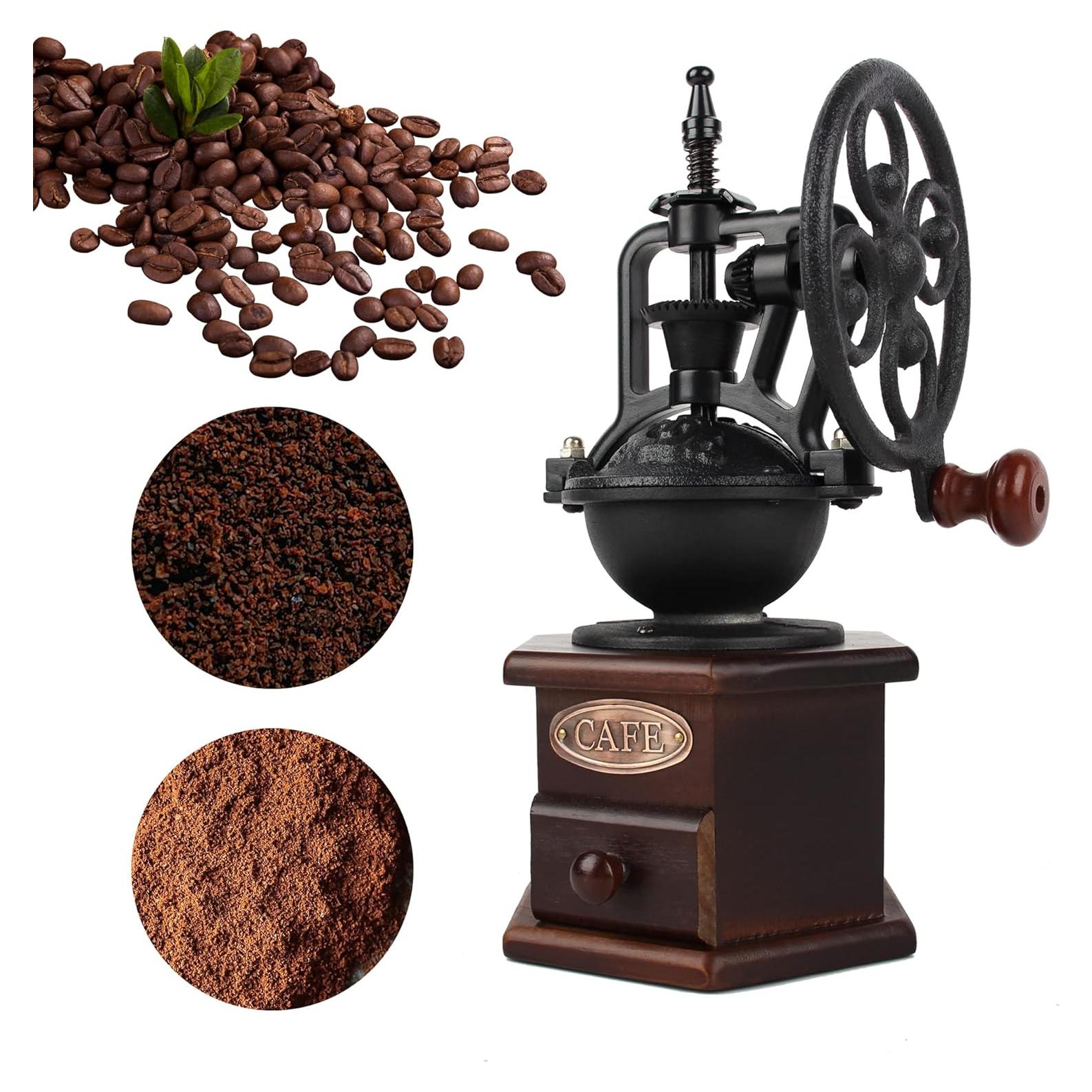 Molino de Café Manual LITAITAI de Madera y Hierro Fundido