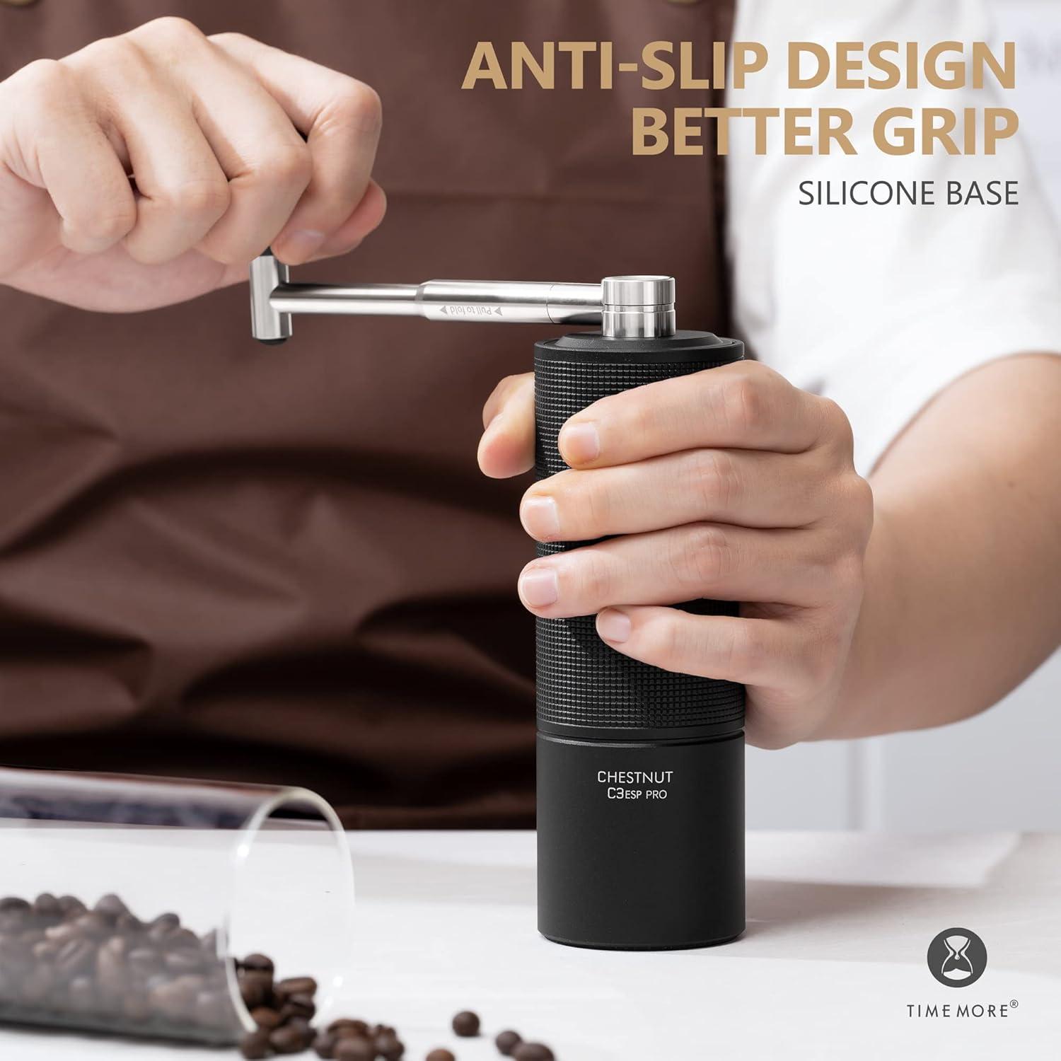 Molinillo de Café Manual TIMEMORE Chestnut C3 ESP Pro - Negro, Acero Inoxidable, Molienda Ajustable