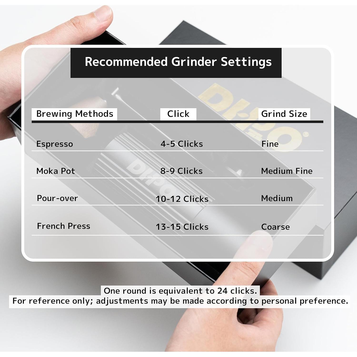 Molino de Café Manual DHPO CH20-01A Plegable Acero Inoxidable