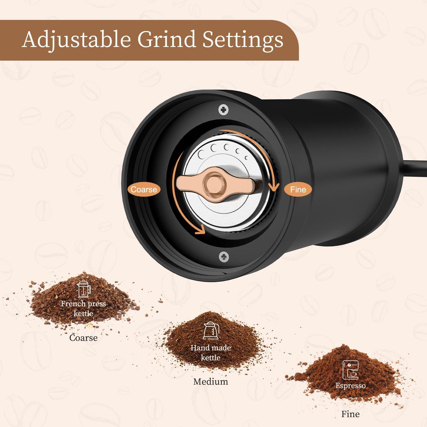 Molino de Café Manual ELMWAY con Núcleo de Acero Inoxidable