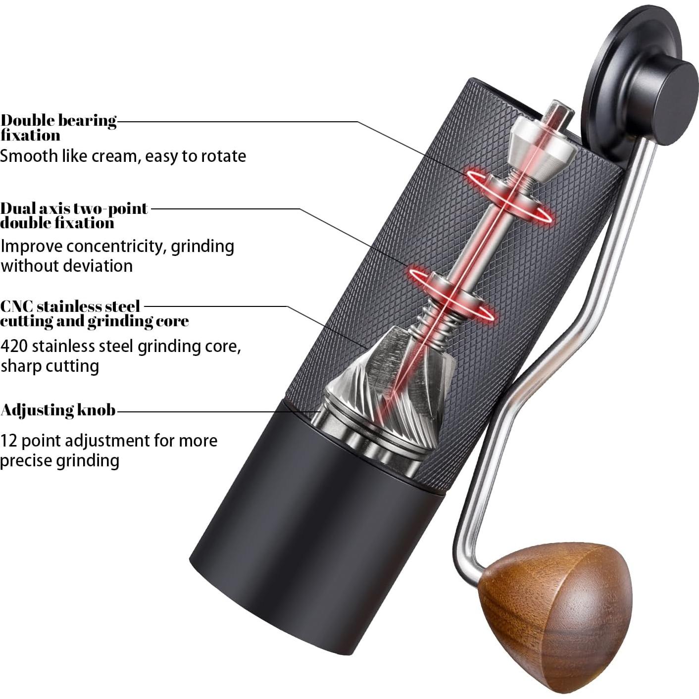 Molino de café manual Genérico MCG2401 25g acero inoxidable