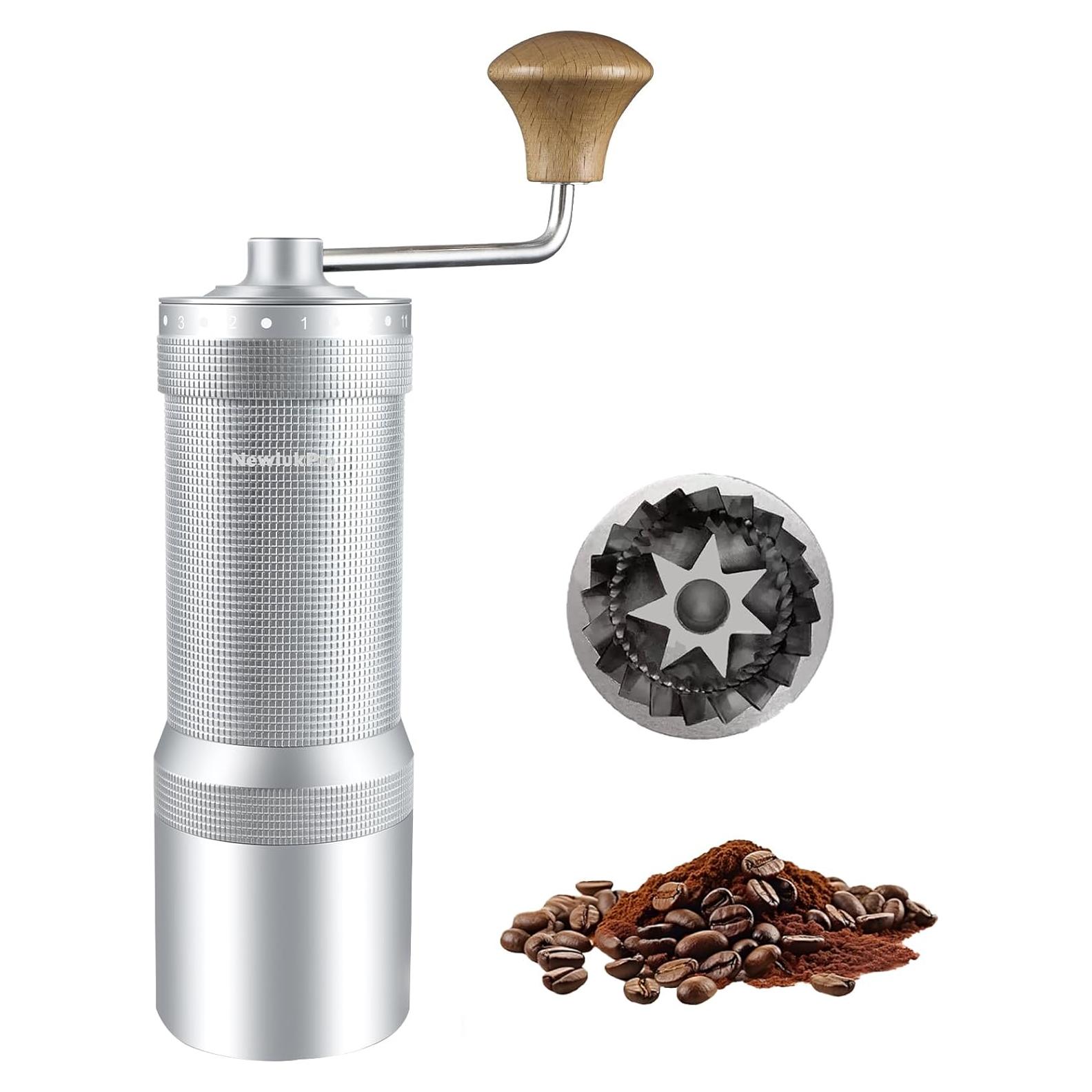 Molinillo de Café Manual NewlukPro M7 35g Aluminio Plateado