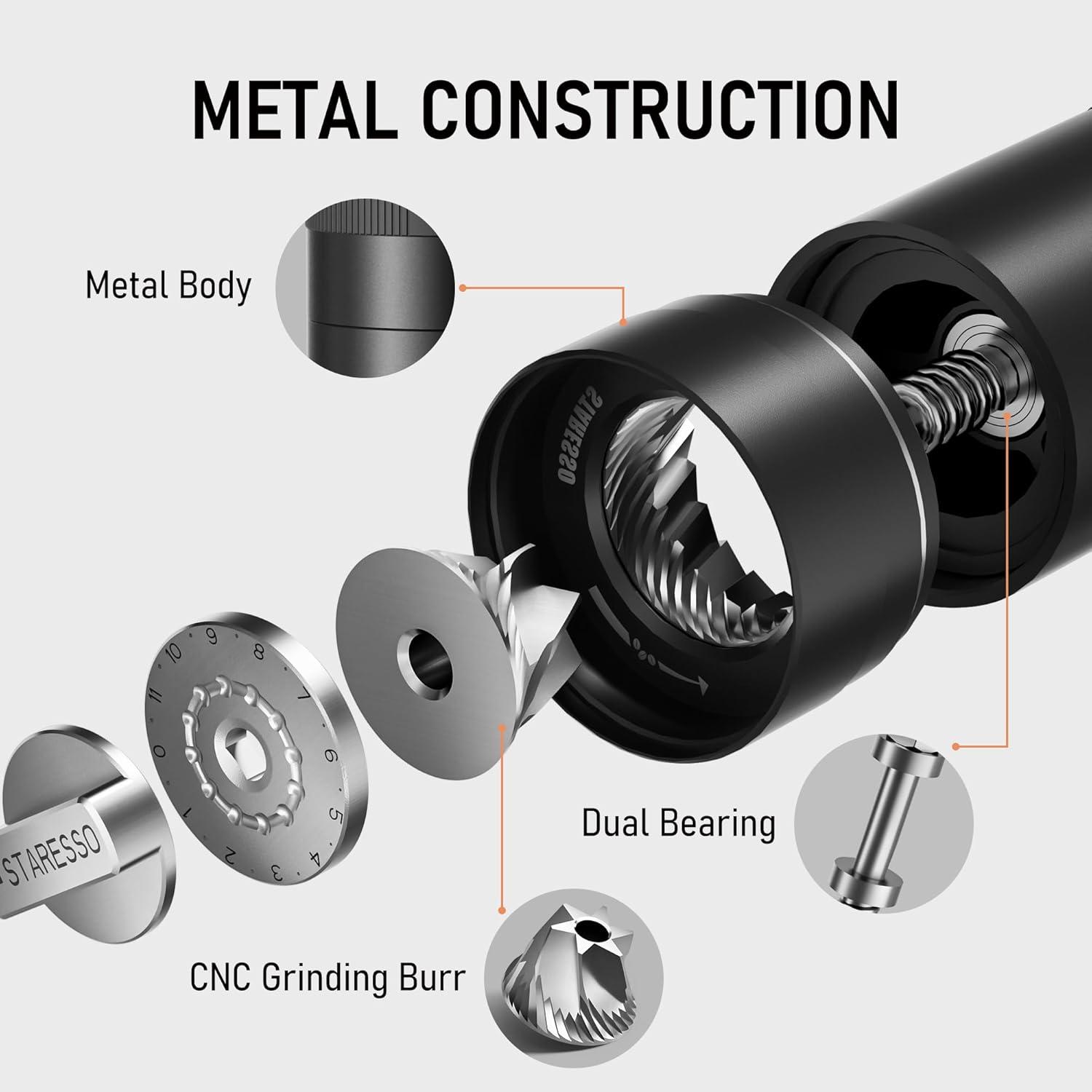 Molinillo de Café Manual STARESSO D6 PLUS Acero Inoxidable 0.73 kg