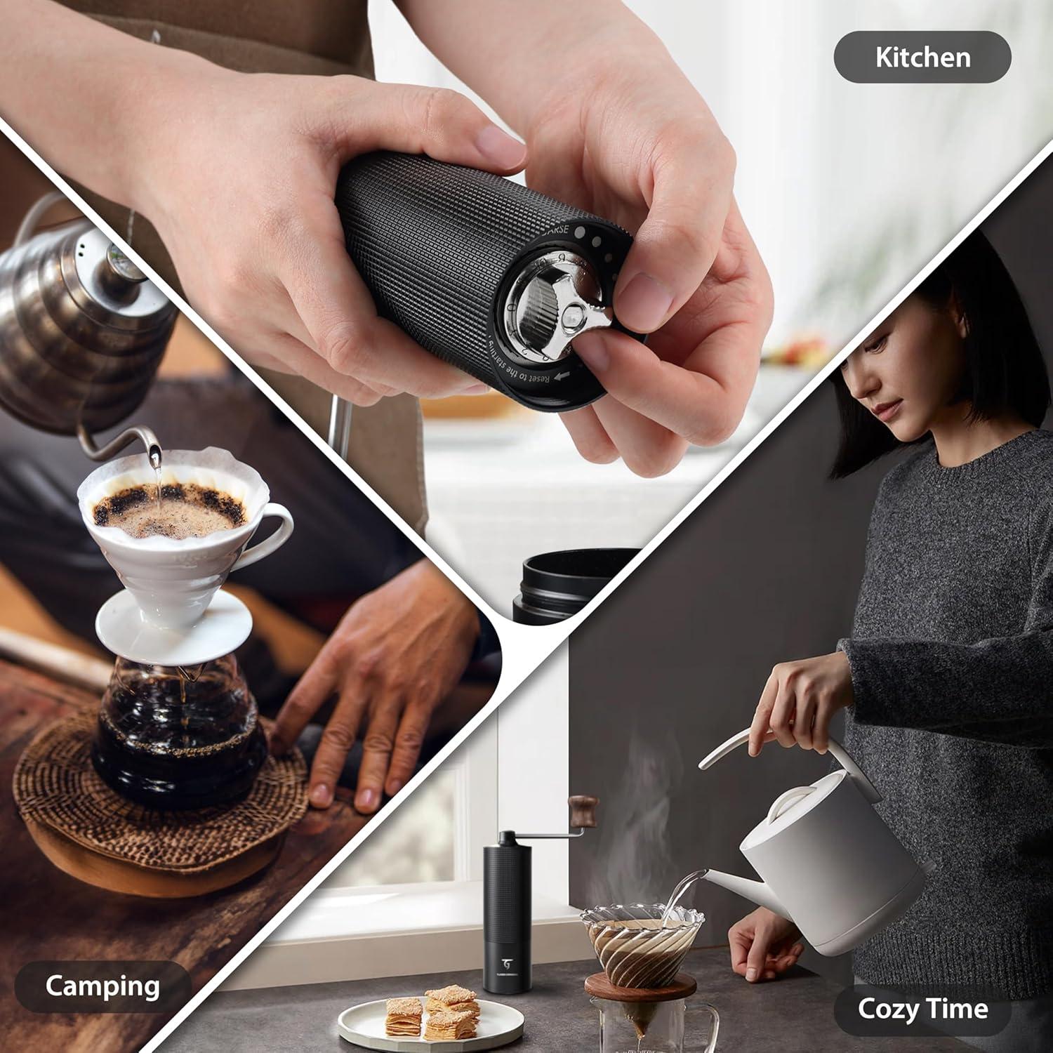 Molinillo de Café Manual SUNYA MCG-02 Negro, Acero Inoxidable