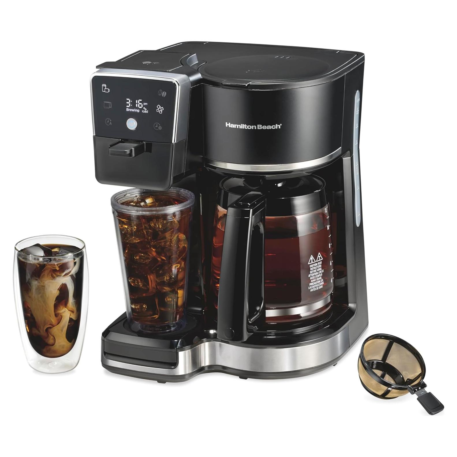 Cafetera Programable Hamilton Beach 2-Vías 12 Tazas Negra