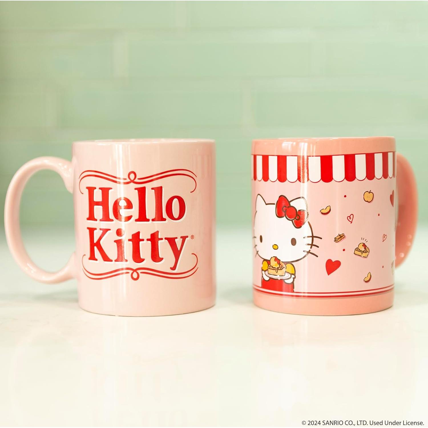 Cafetera de una taza Hello Kitty Uncanny Brands con 2 tazas