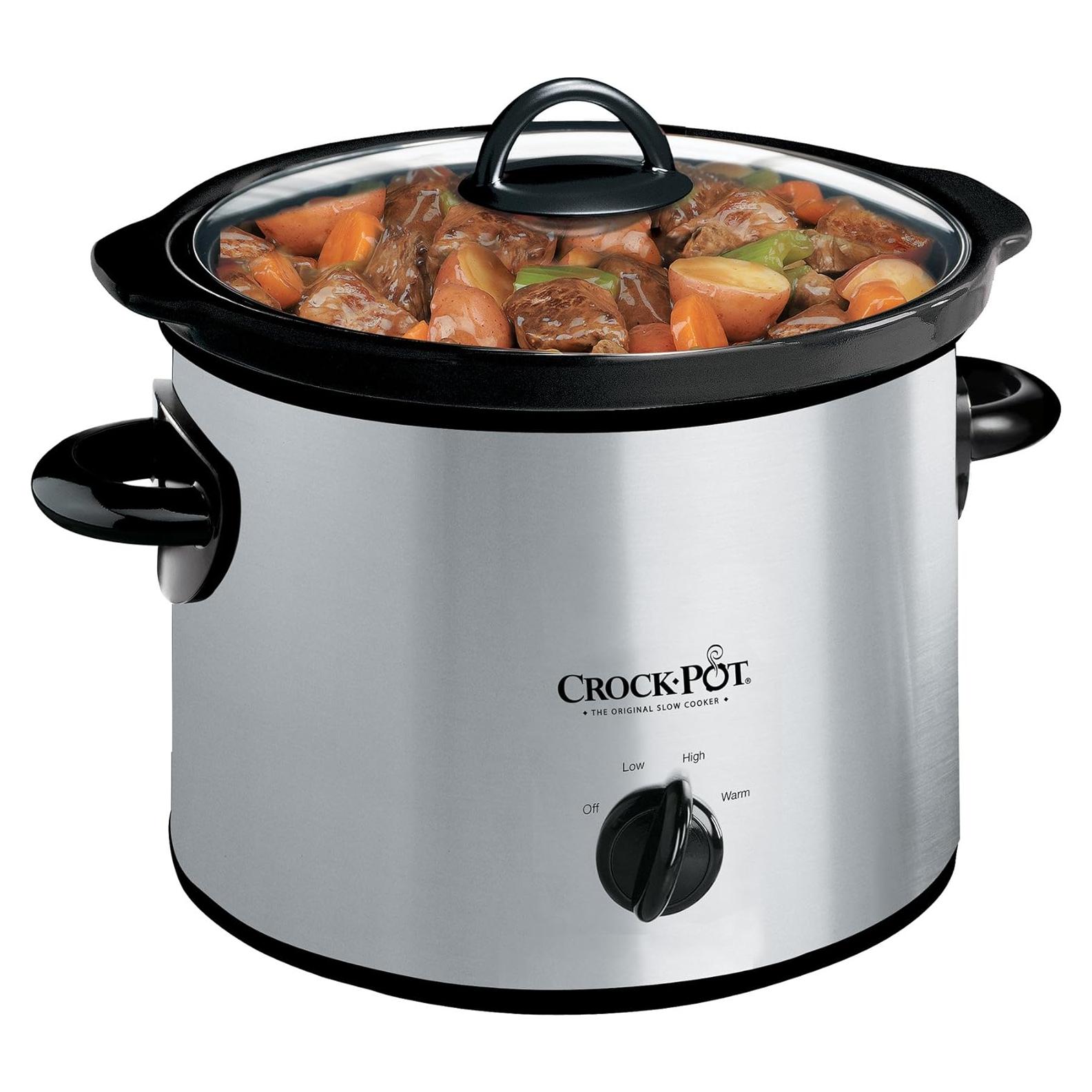 Olla de Cocción Lenta Manual Crock-Pot 3 Cuartos Acero Inoxidable