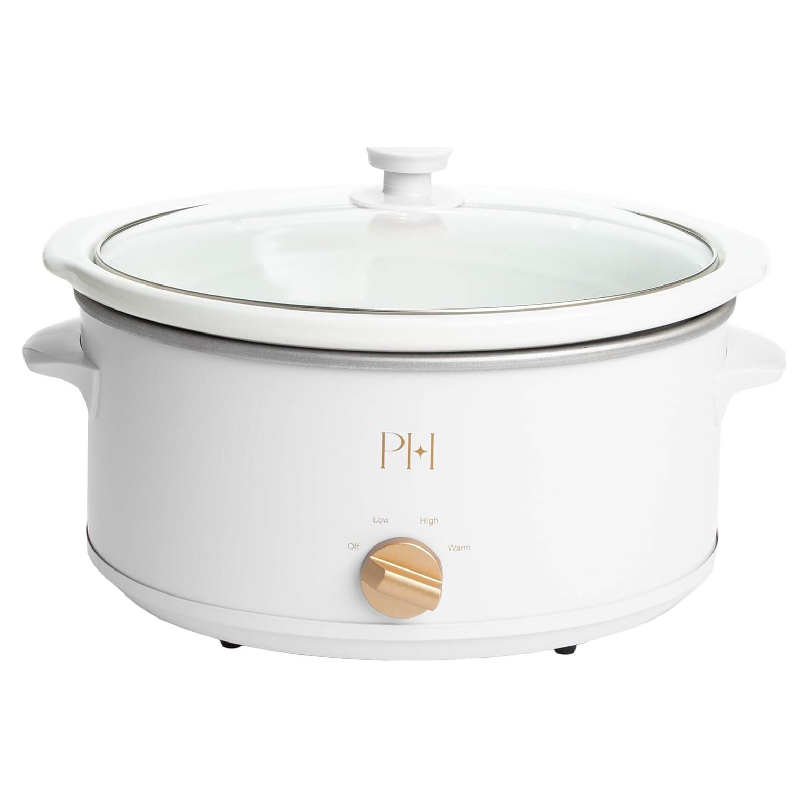Olla de Cocción Lenta Manual Paris Hilton 6 Cuartos Blanca