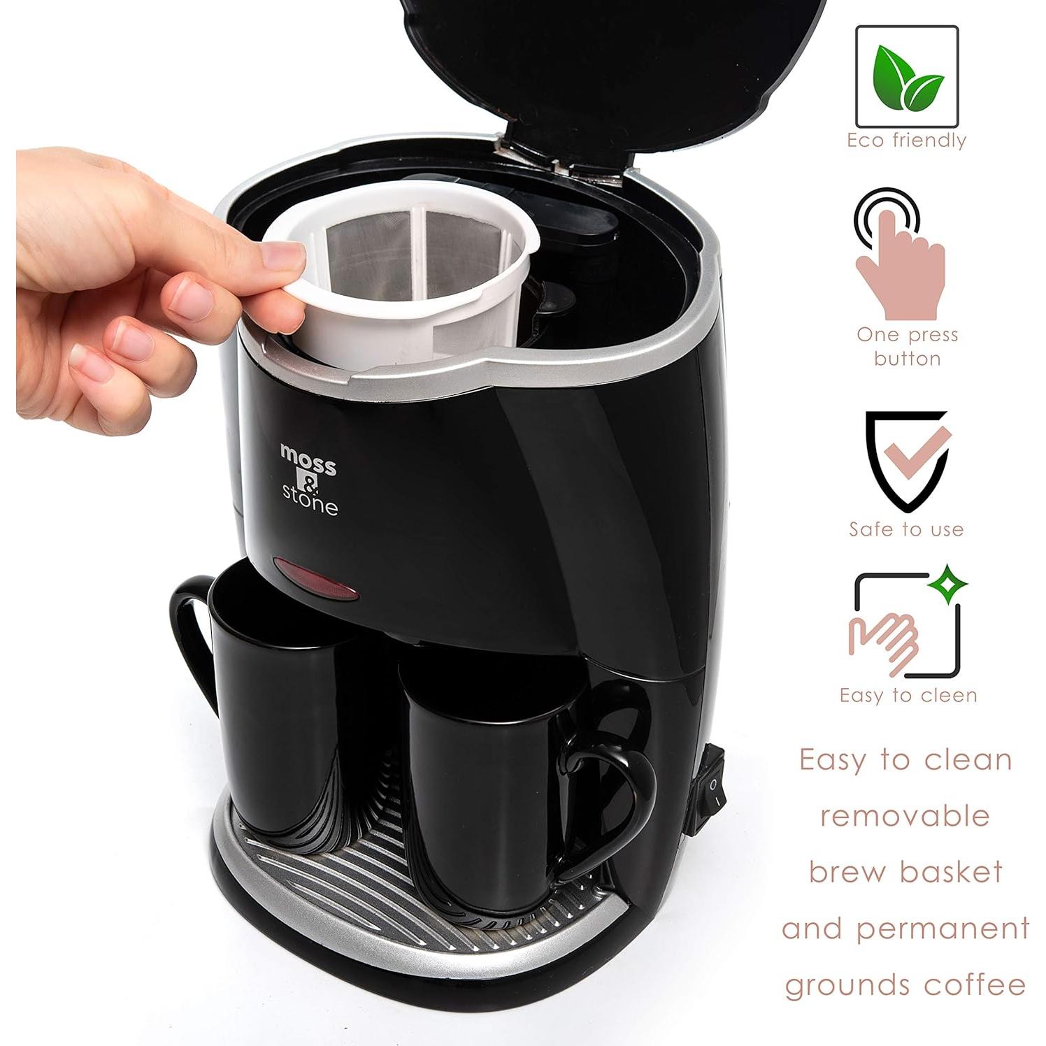 Mini Cafetera de Goteo Moss & Stone con 2 Tazas 5 oz