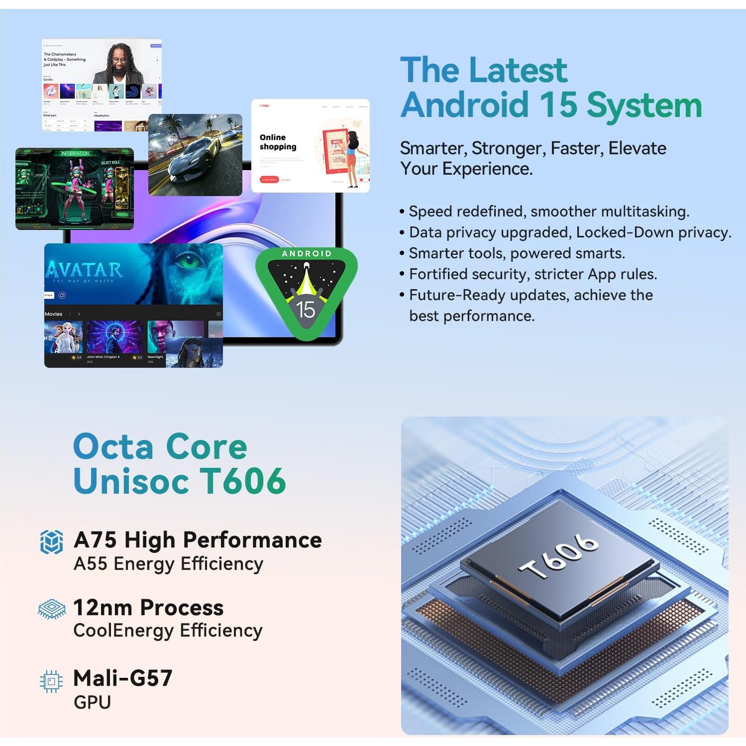 Tableta Android 15 SVITOO P10GY 10" 12GB RAM 128GB Gris