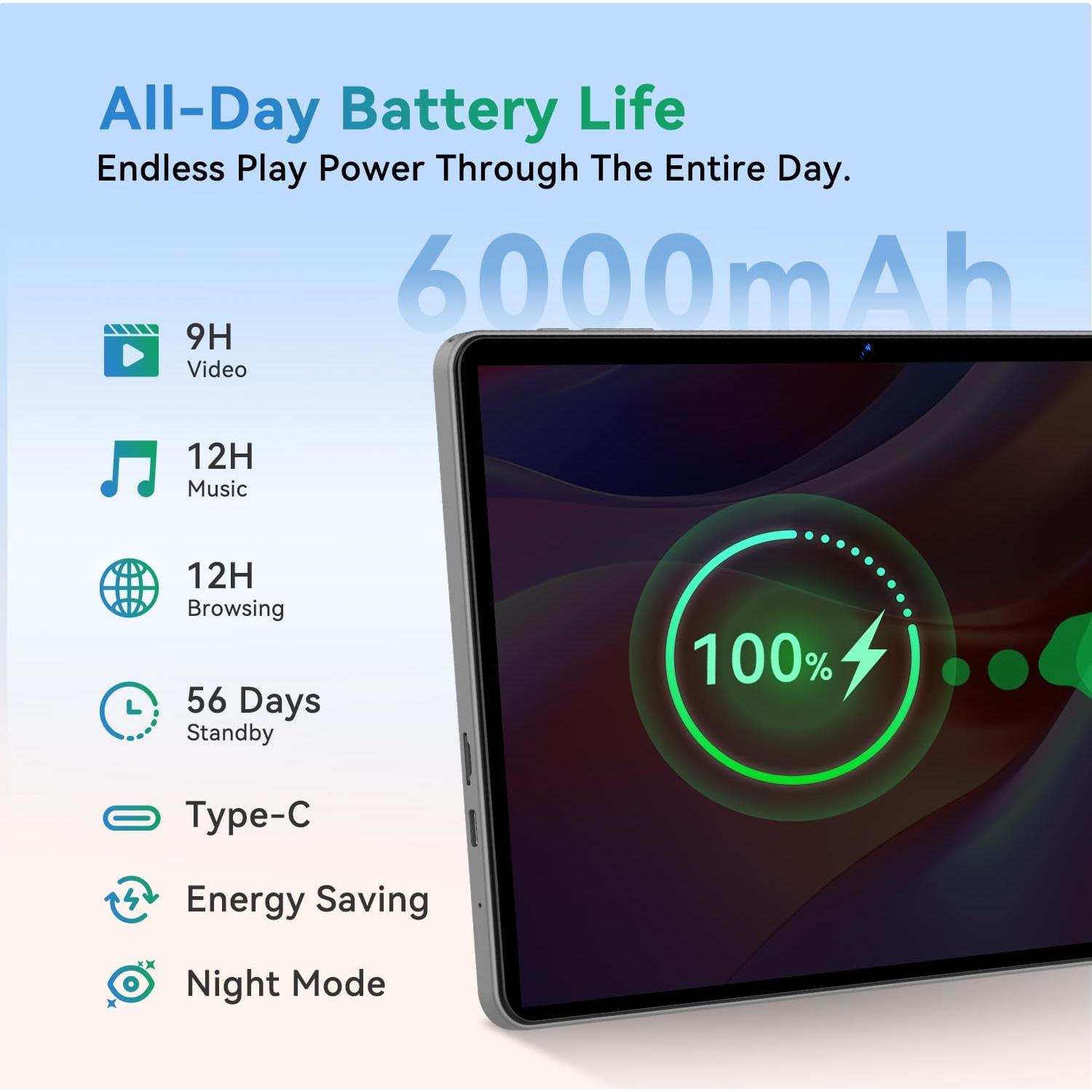 Tableta Android 15 SVITOO P10GY 10" 12GB RAM 128GB Gris