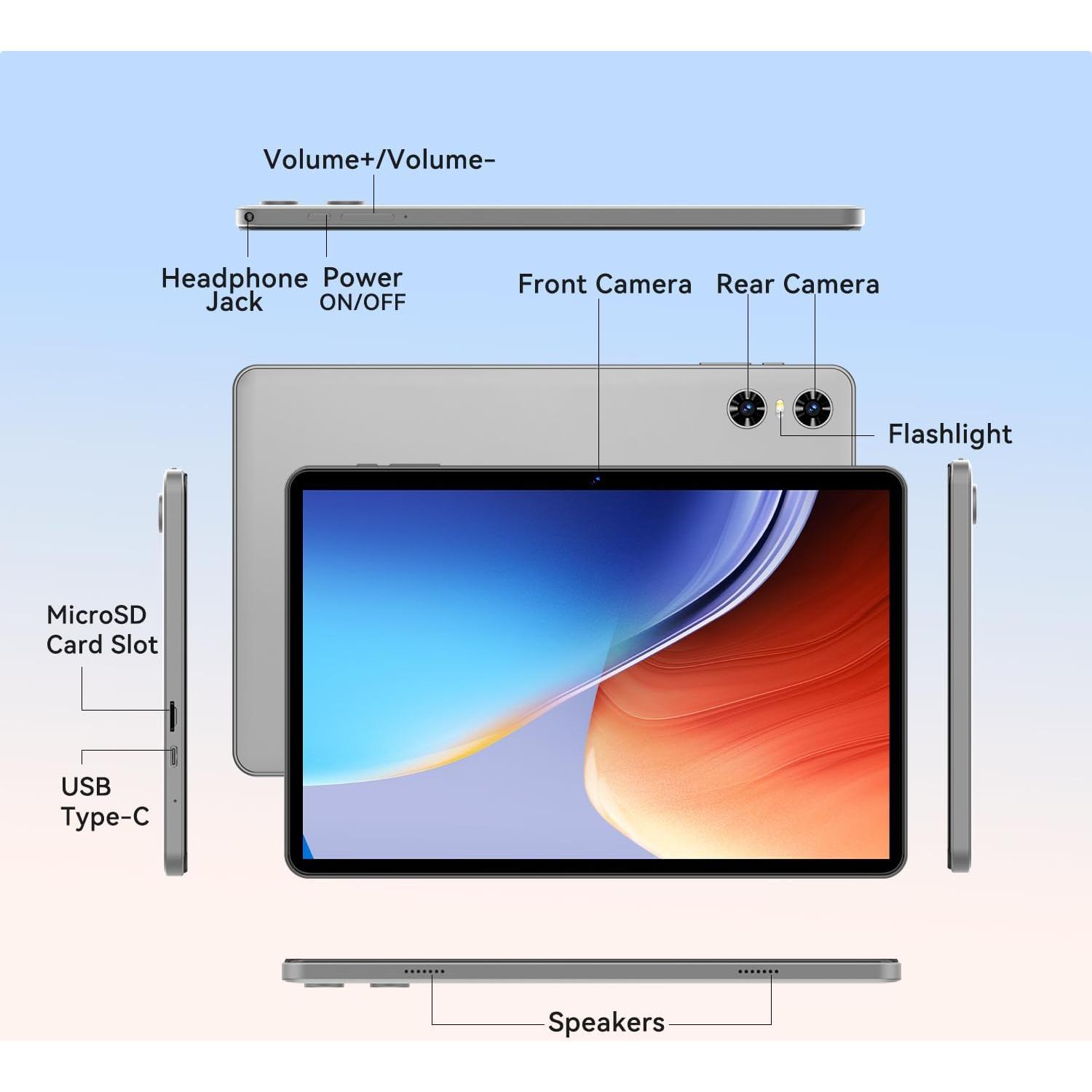Tableta Android 15 SVITOO P10GY 10" 12GB RAM 128GB Gris