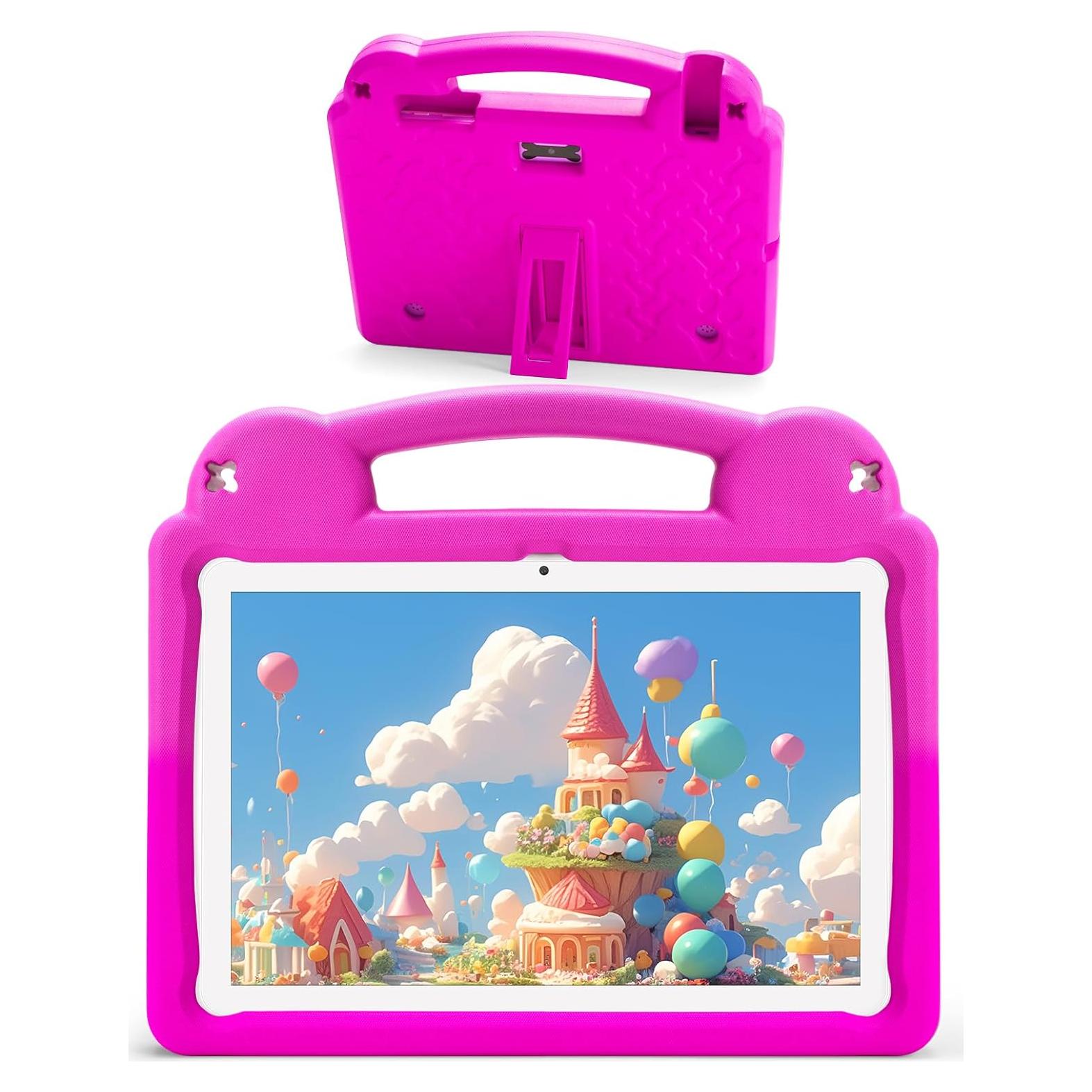 Tableta para Niños Ruufuuxy 10.1" Android 14, 8GB RAM, 64GB, Rosa
