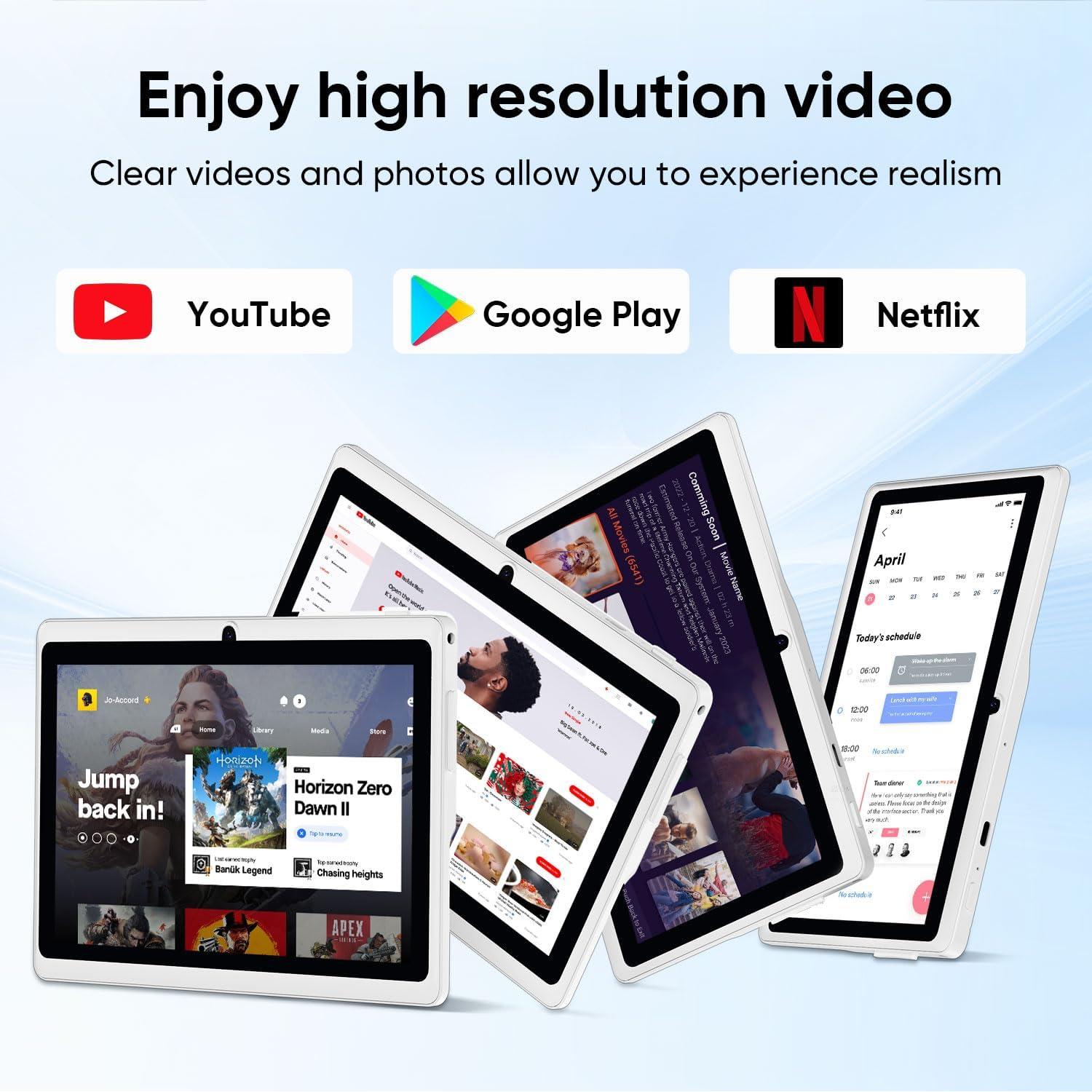 Tablet Android 15 HNVHNV 7" 9GB RAM 32GB ROM 1TB Expansión Rosa