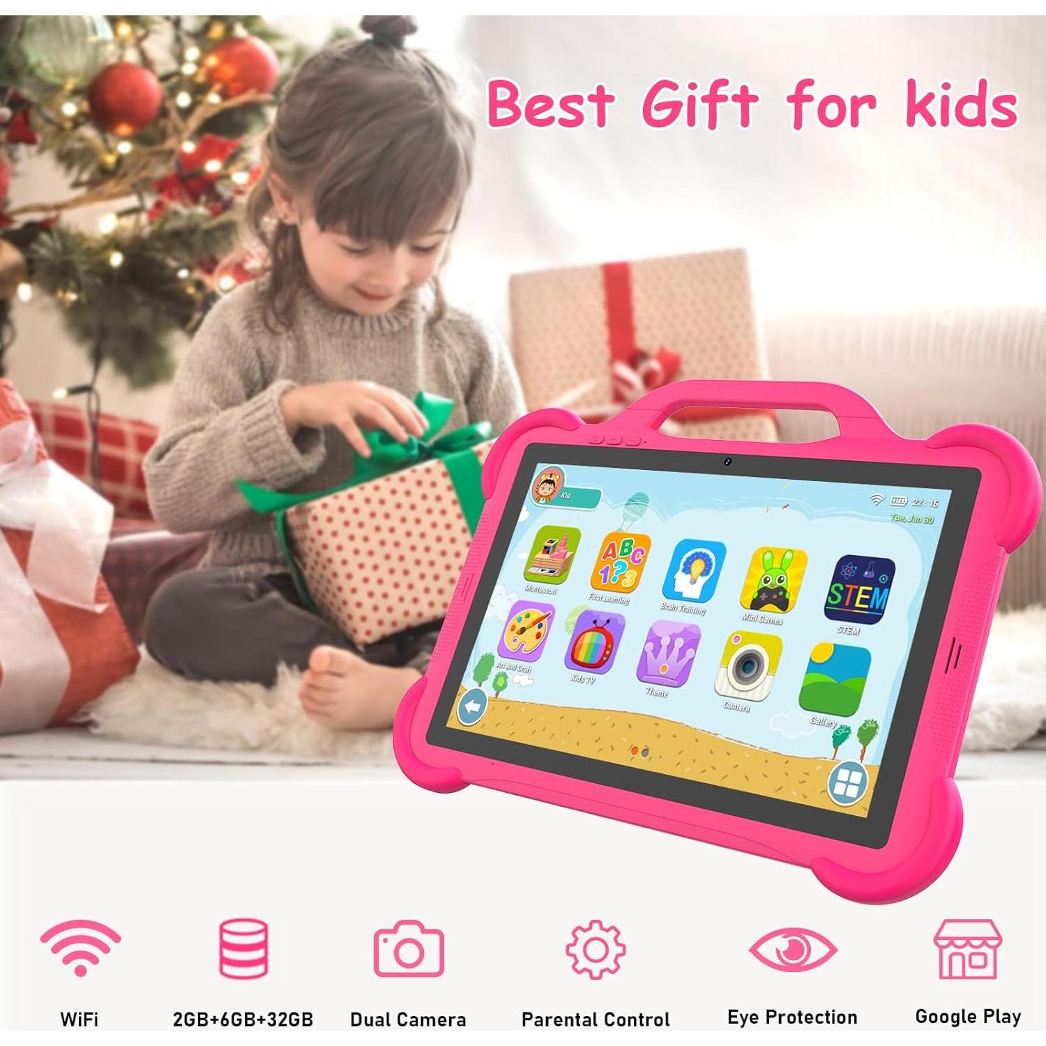 Tableta para Niños PEICHENG 10.1" Android 14.0 Rosa