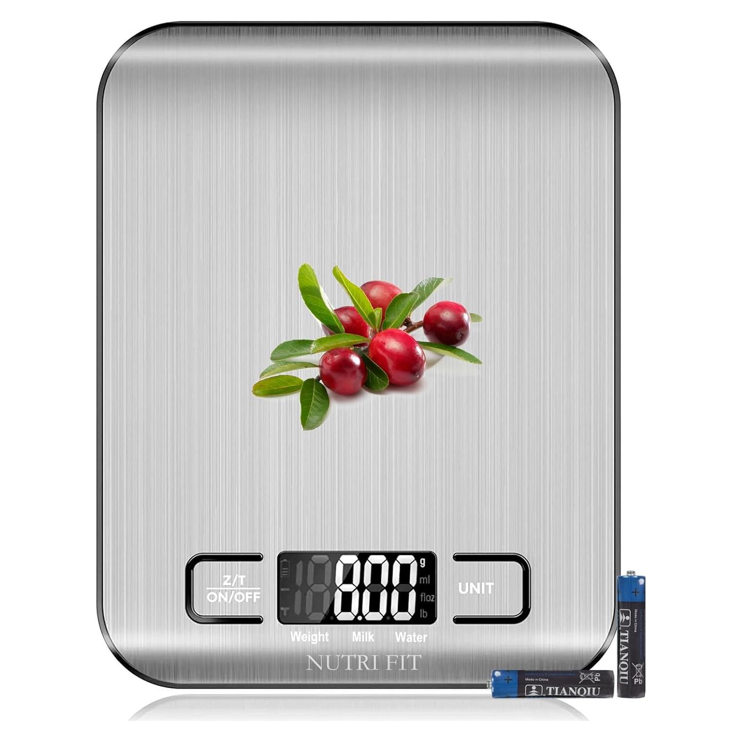 Báscula Digital de Cocina NUTRI FIT 5kg Acero Inoxidable