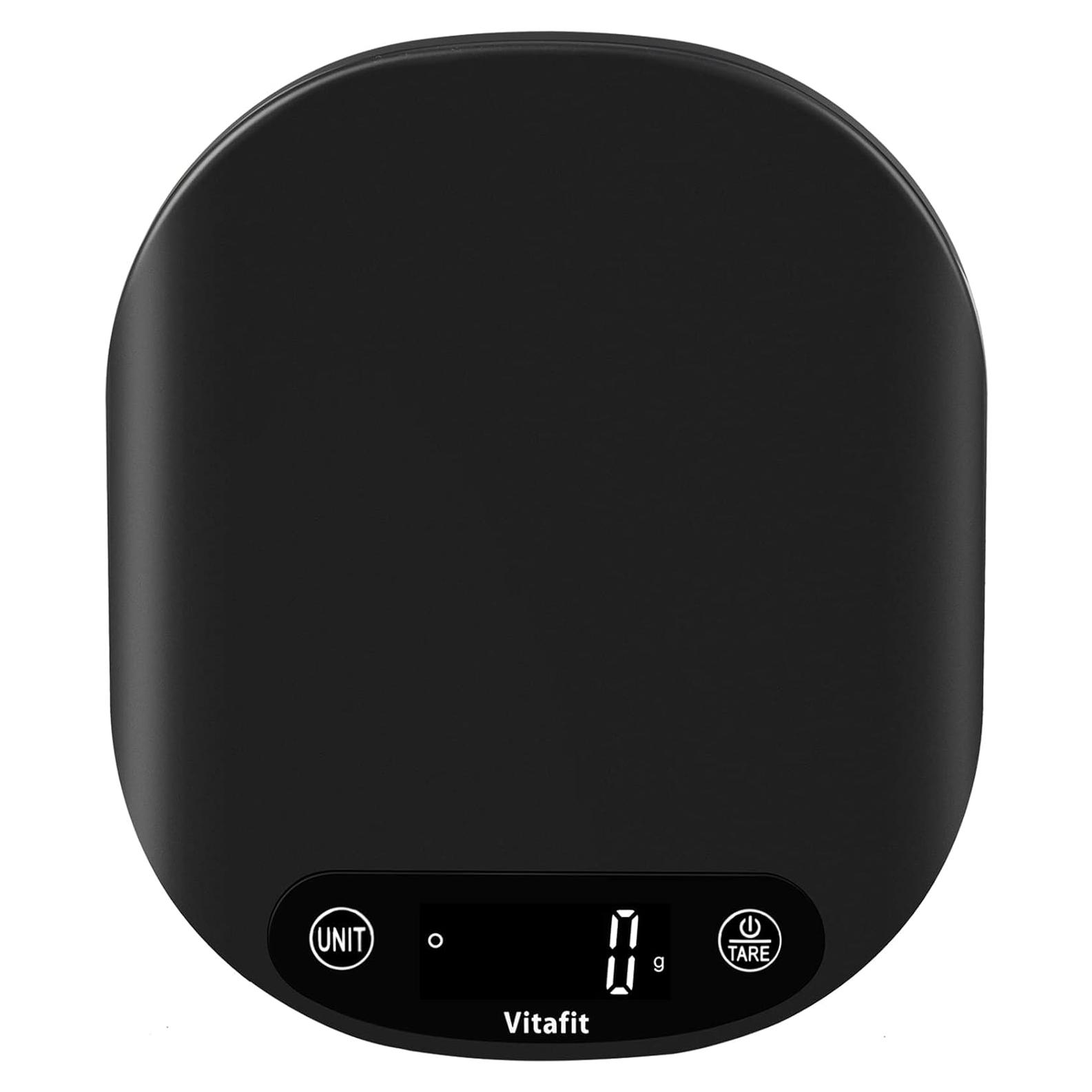 Balanza Digital de Cocina Vitafit 15kg Precisión 1g LED Negra