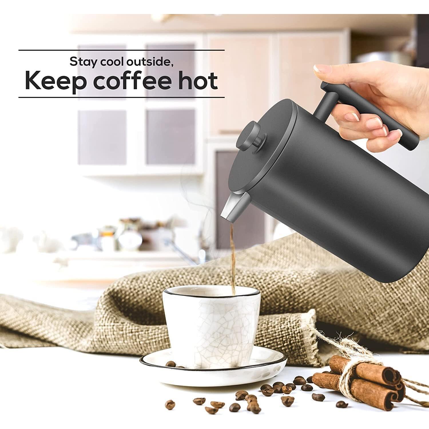 Cafetera Prensa Francesa Coffito 34oz Acero Inoxidable Negro