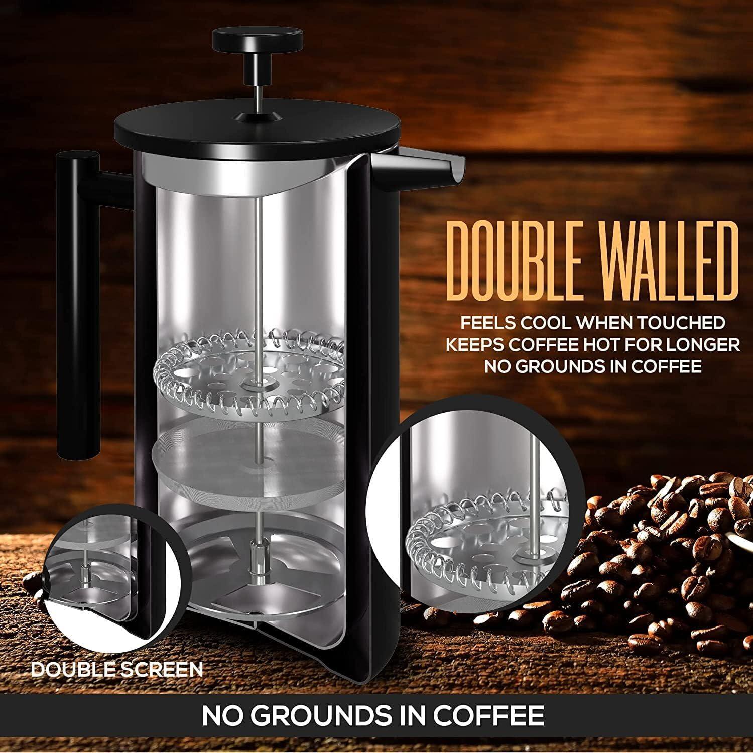 Cafetera Prensa Francesa Coffito 34oz Acero Inoxidable Negro