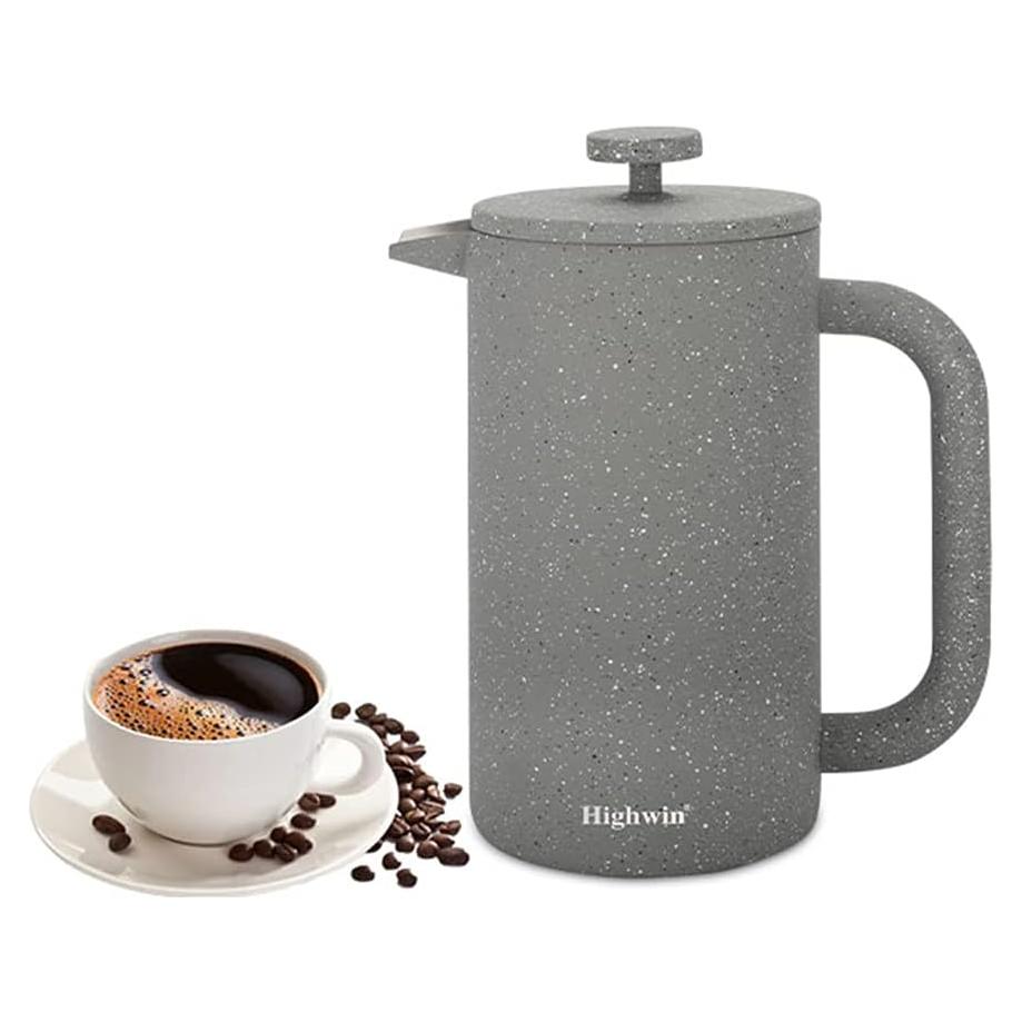 Prensa Francesa de Café Highwin 1L Acero Inoxidable Doble Pared