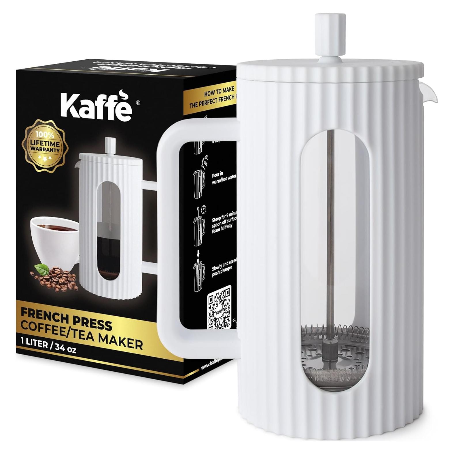 Prensa Francesa Kaffe 1L - Vidrio Borosilicato y Plástico BPA Free