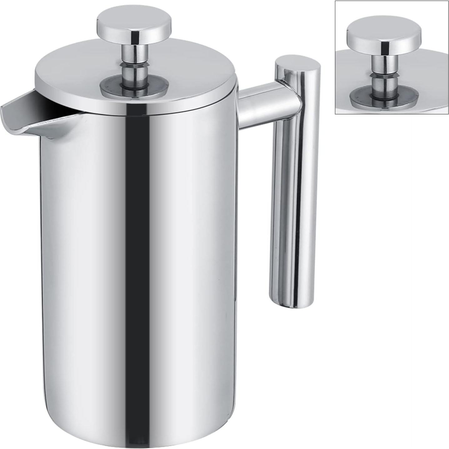 Cafetera Prensa Francesa Yosoo 350ml Acero Inoxidable Doble Pared