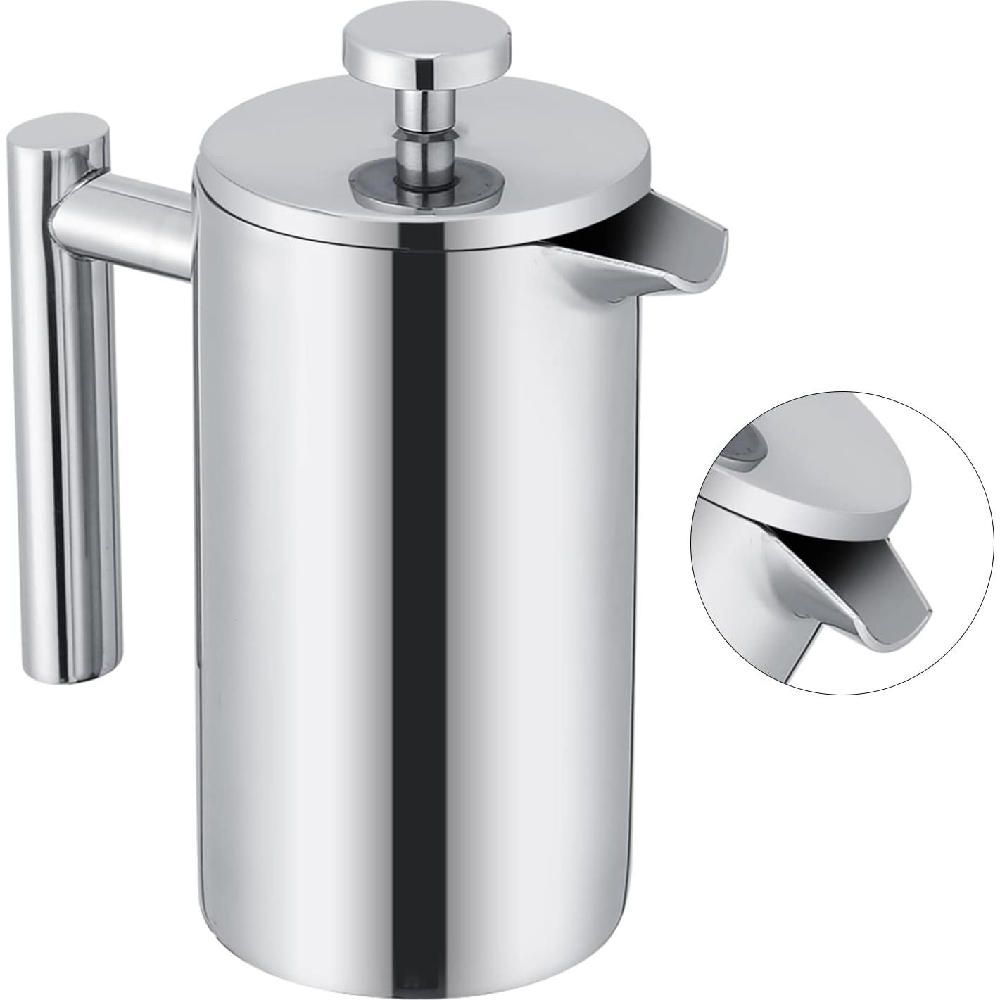 Cafetera Prensa Francesa Yosoo 350ml Acero Inoxidable Doble Pared