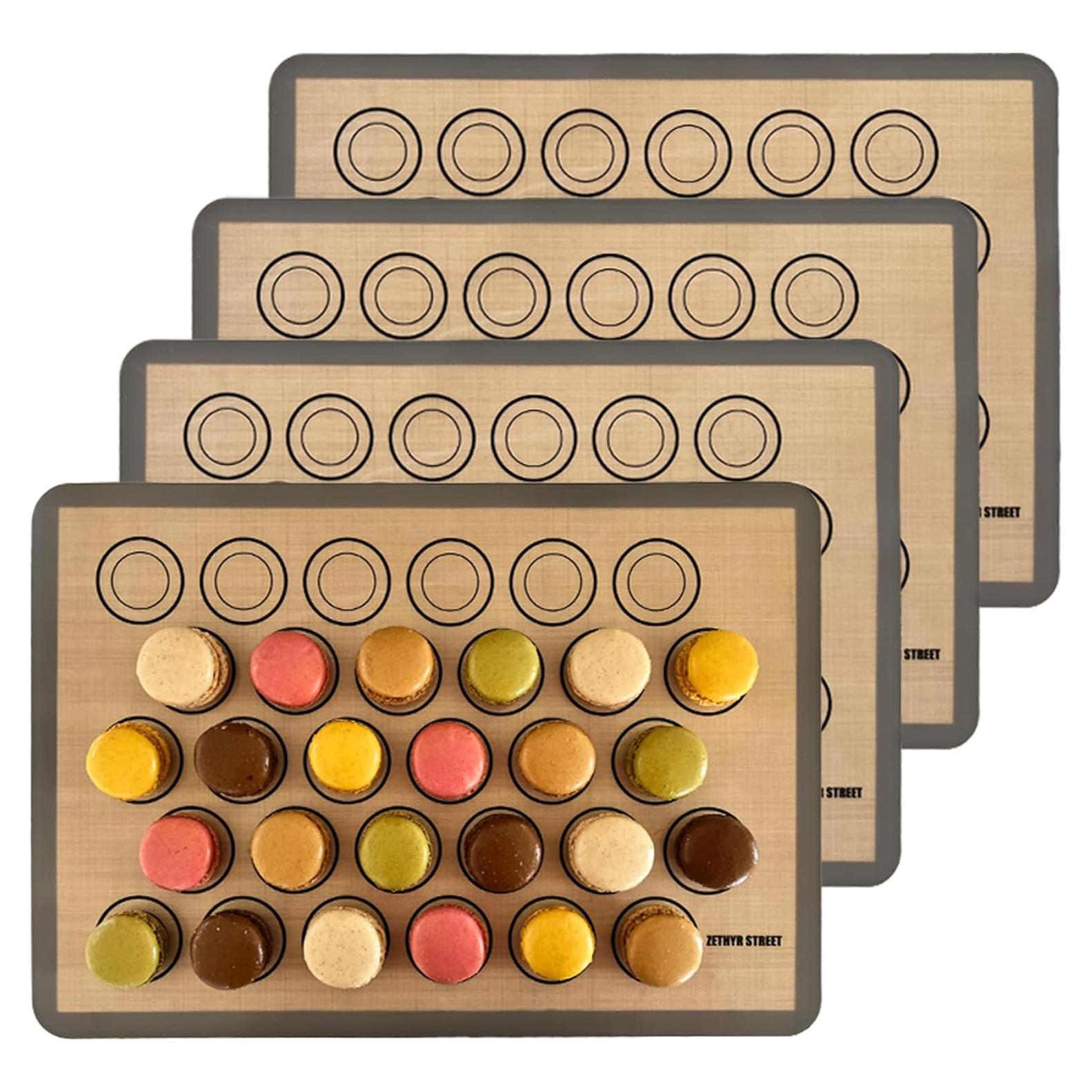 Tapas de Silicona Zethyr Street para Hornear Macarons - 4 Pzas