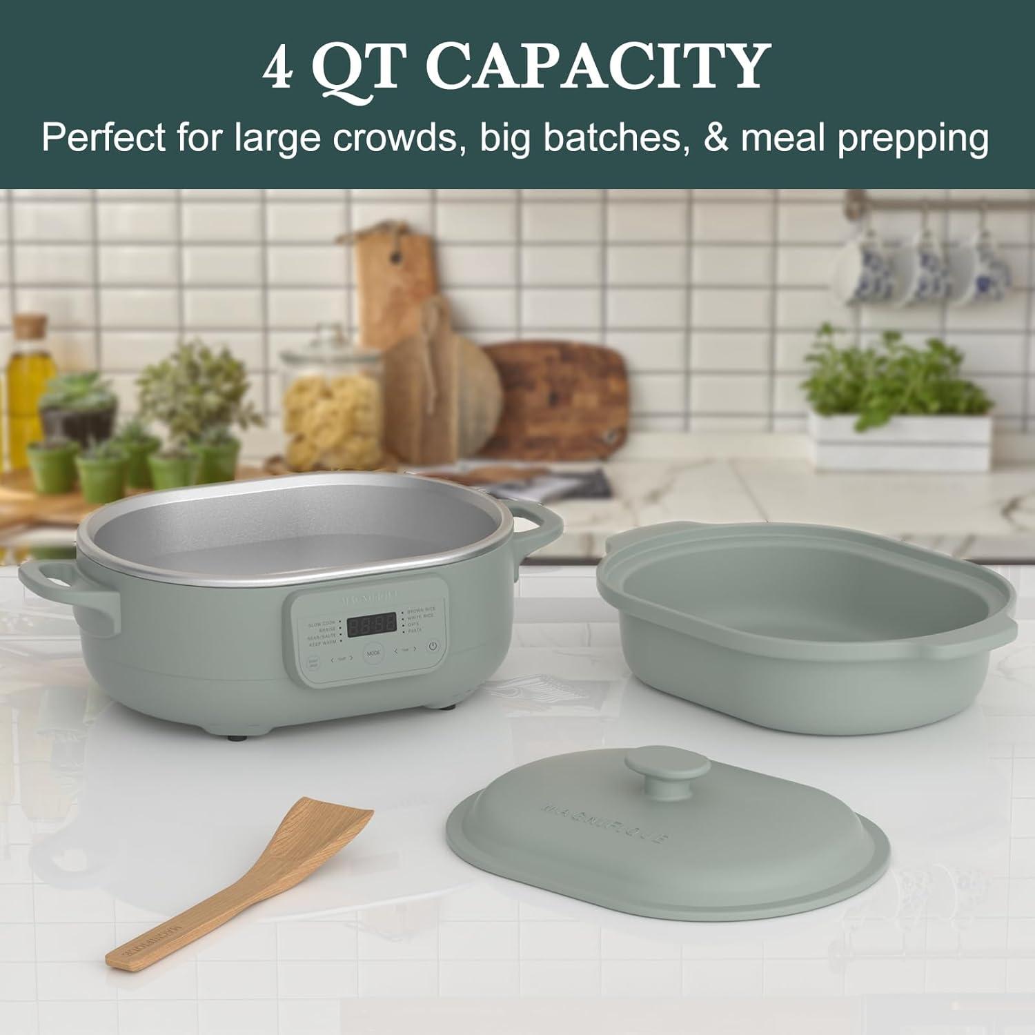 Olla de cocción lenta programable INDY VAC 4QT Oliva 8 en 1