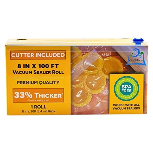 Rollo de Sellador al Vacío OutOfAir 20 cm x 30.48 m Grado Comercial