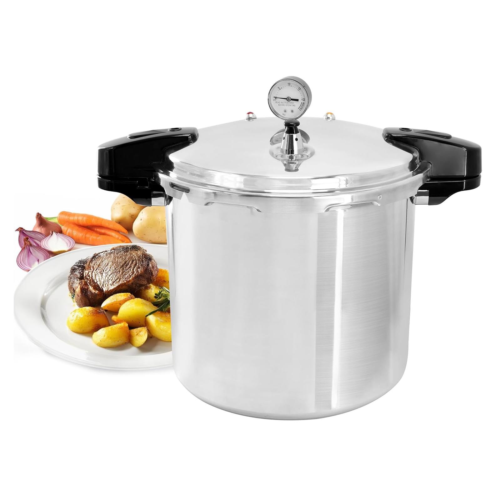 Olla a Presión MegaChef 24 Cuartos Aluminio Inducción Gas