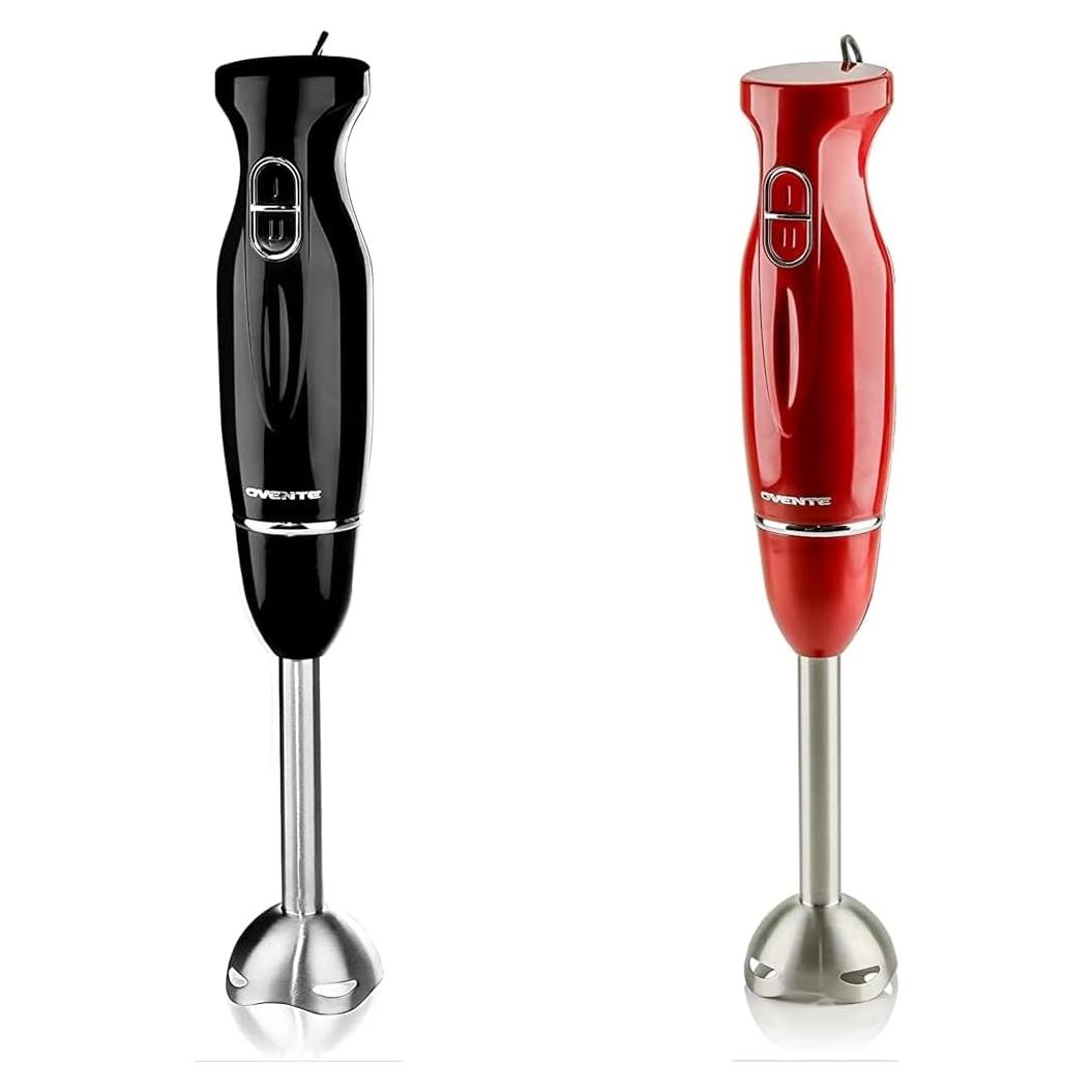 Batidora de Inmersión Ovente 300W 2-Pack Negro y Rojo