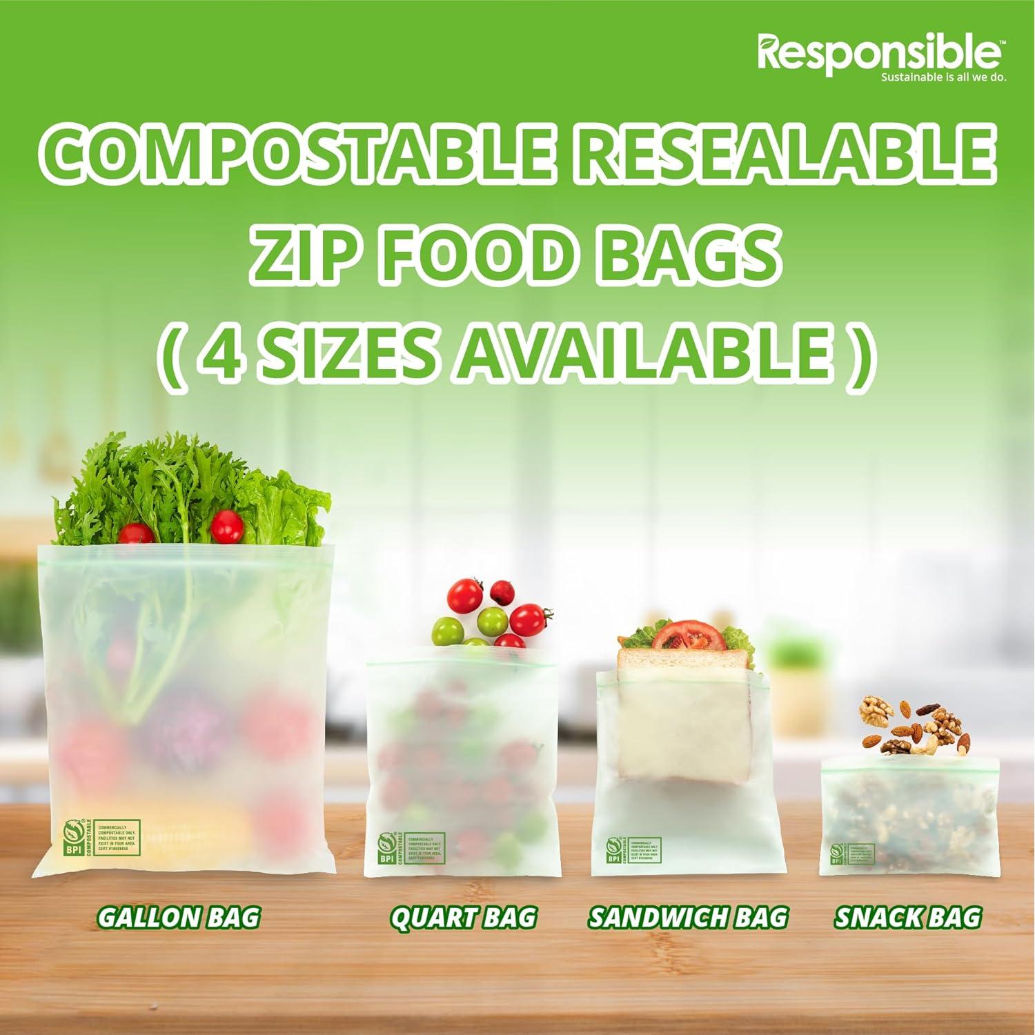 Bolsas Zip Compostables Reutilizables Productos Responsables 26 Unidades