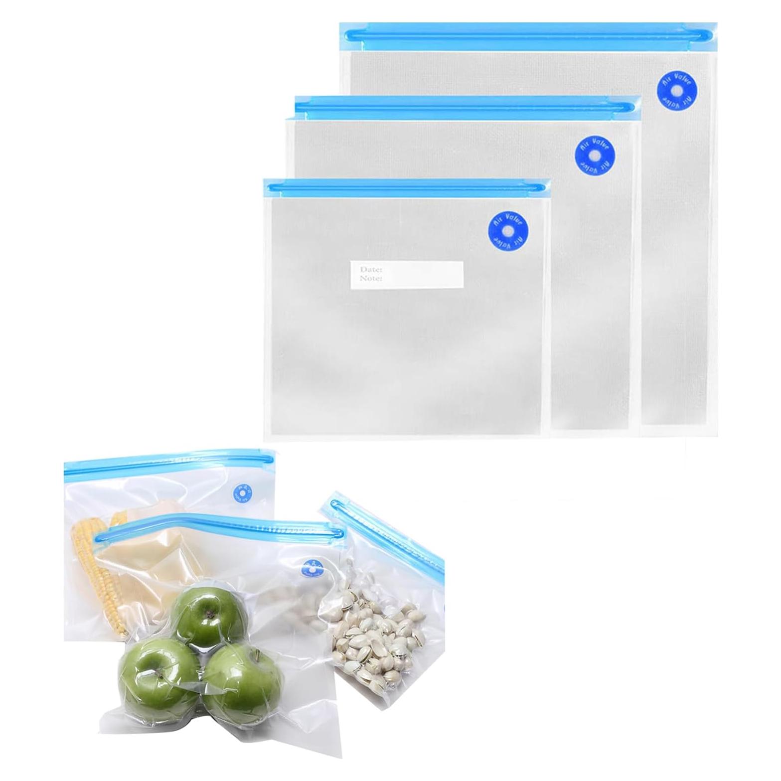 20 Bolsas de Almacenamiento Reutilizables Jipoma 26.2x27.9 cm