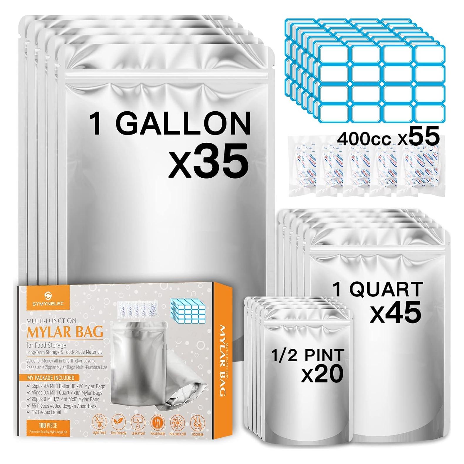 Kit de 100 Bolsas Mylar SYMYNELEC con 400cc Absorbentes