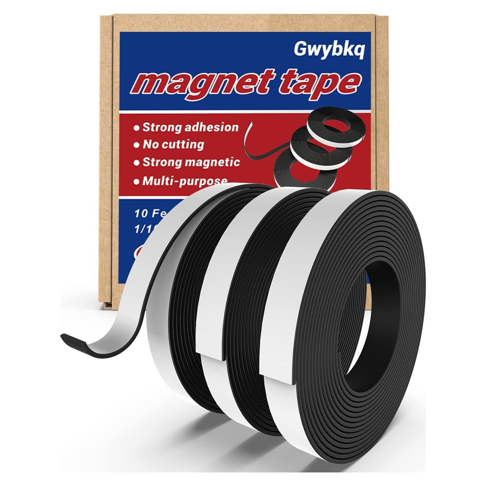 Cinta Magnética Adhesiva Gwybkq 3 Rollos 10 Pies 12.7mm