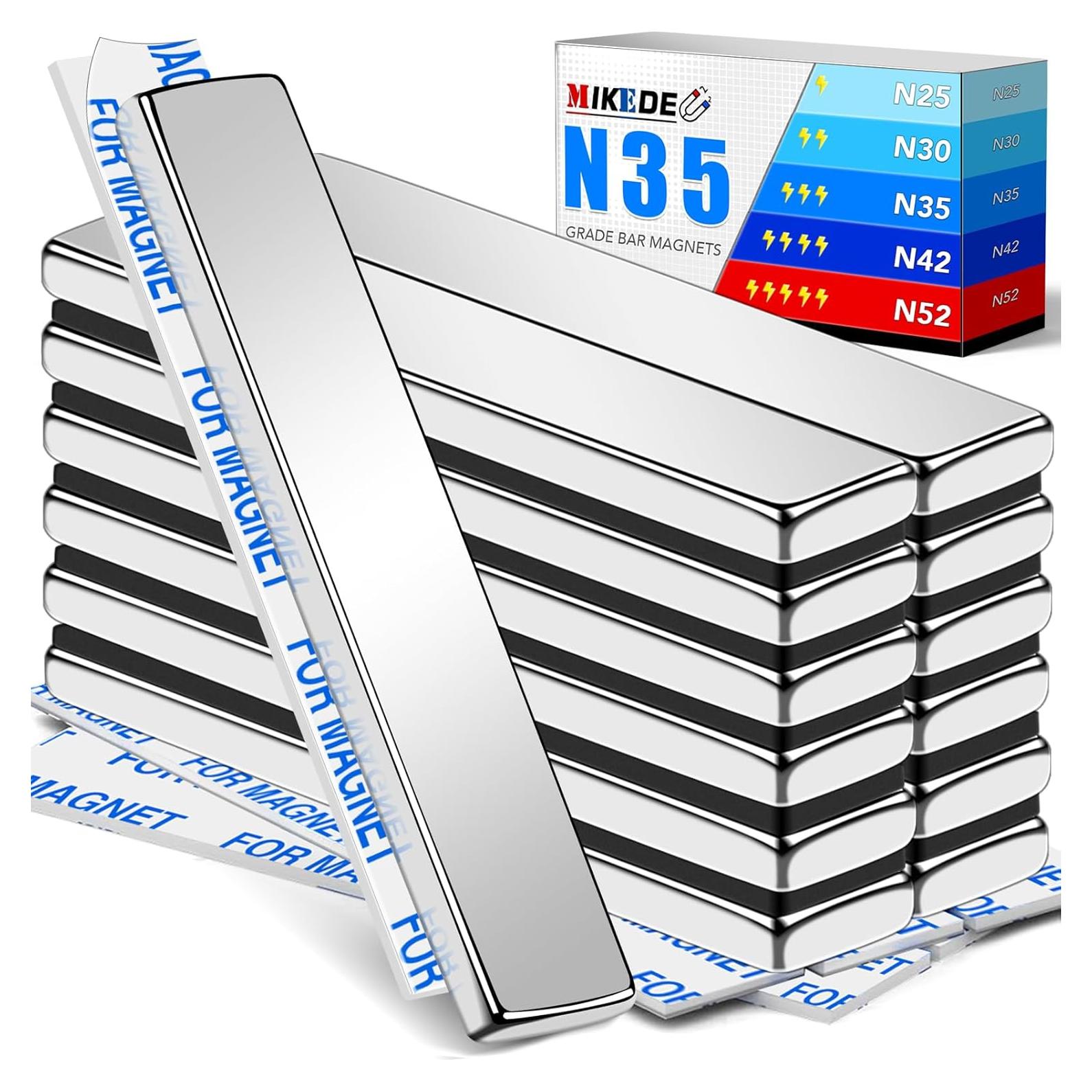 Barras de Imán de Neodimio MIKEDE 12 Piezas 60x10x3mm N35