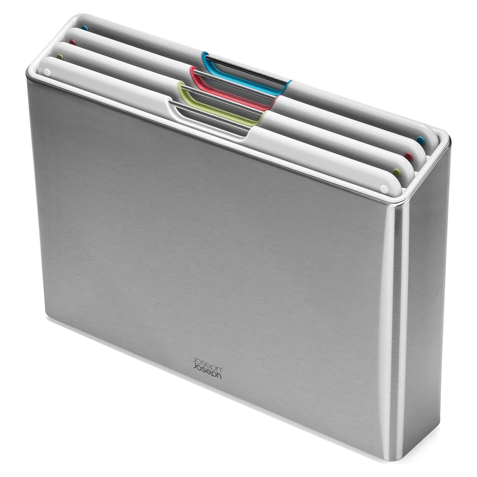 Set de 4 Tablas de Cortar Joseph Joseph con Estuche Acero Inoxidable