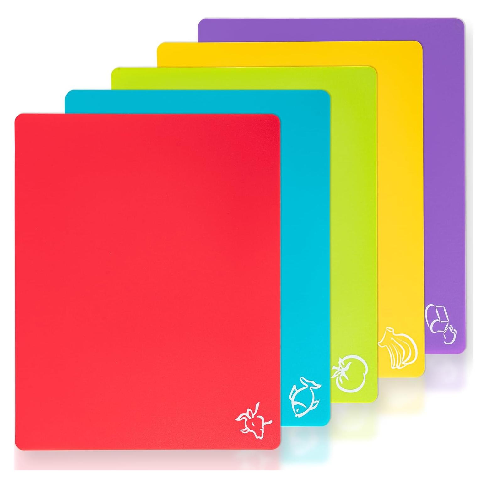 5 Tablas de Cortar Flexibles CADONO Antideslizantes 38x30cm