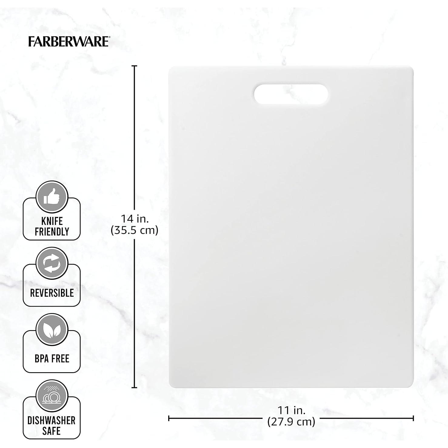 Tabla de Cortar Grande Farberware 36x28 cm Plástico Apta Lavavajillas