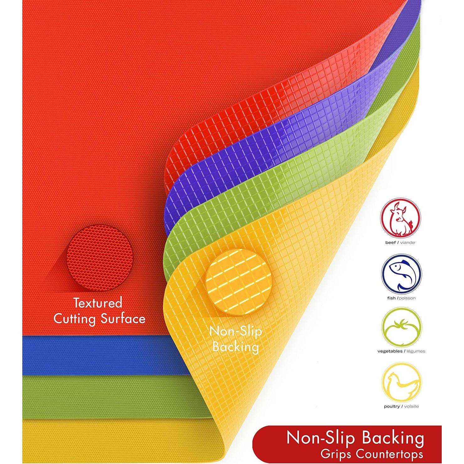 Conjunto 4 Tablas de Cortar Dexas Grippmat Antideslizantes